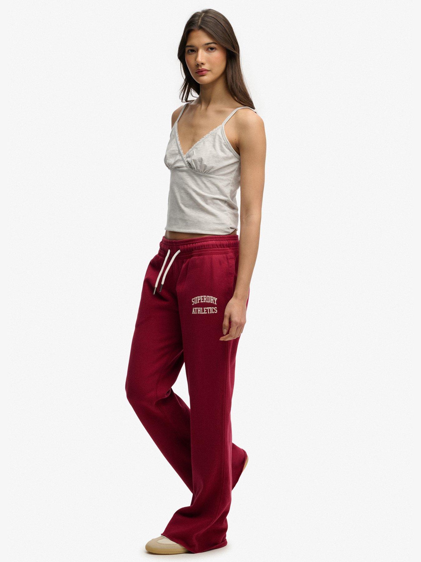  image of superdry-athletic-low-rise-flare-jogger-red
