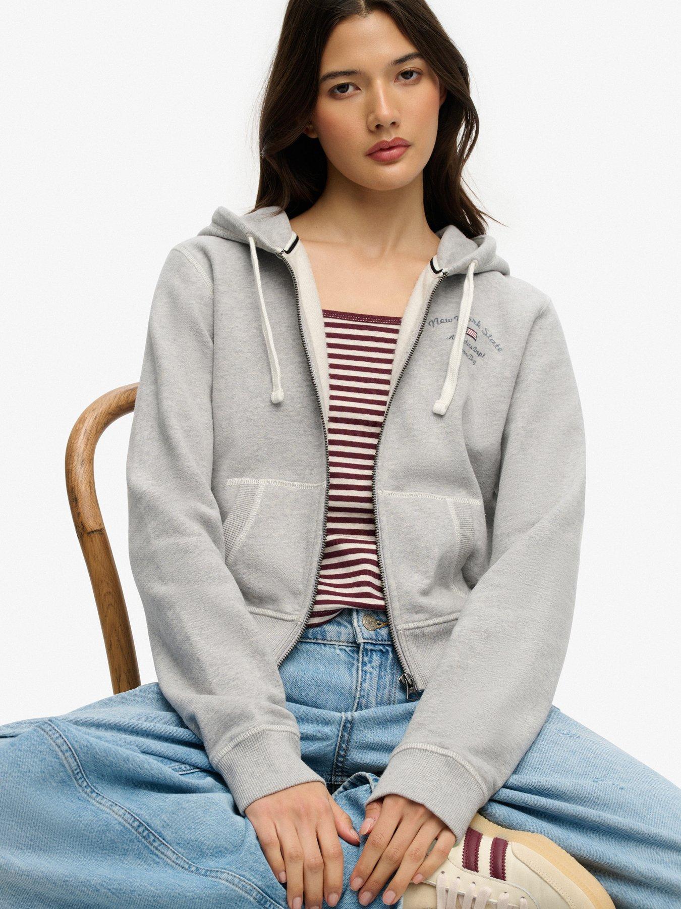  image of superdry-athletic-essentials-relaxed-crop-zip-hoodie-grey