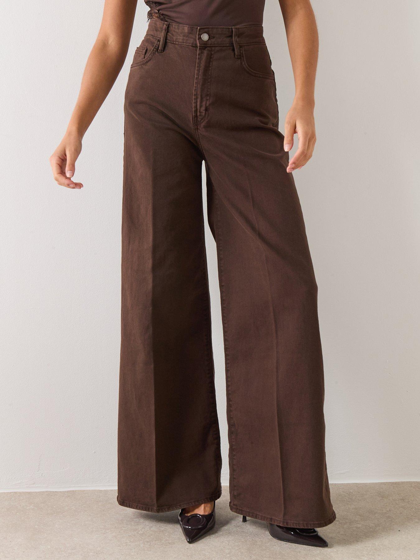 front image of mango-jeans-elise-brown