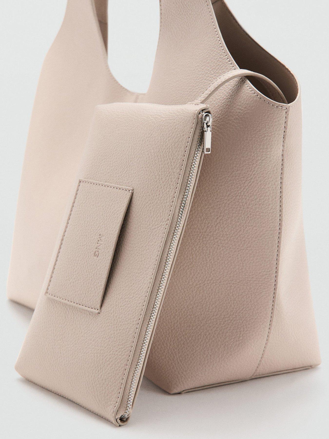  image of mango-large-shopper-bag-cream