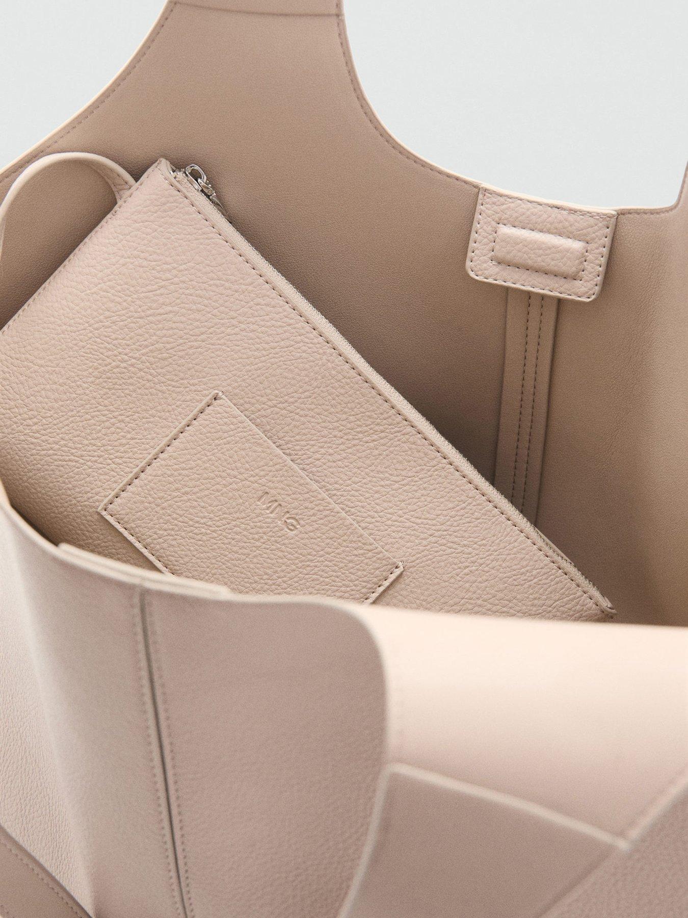  image of mango-large-shopper-bag-cream