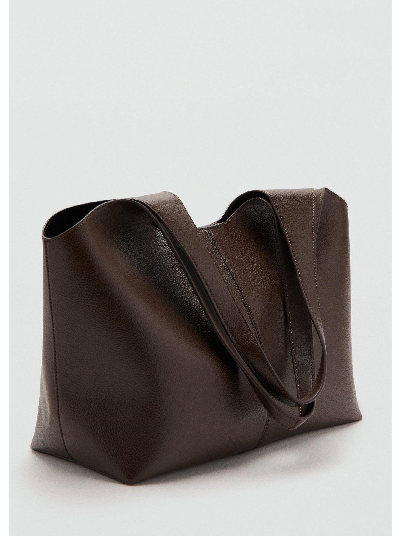  image of mango-large-shopper-bag-brown