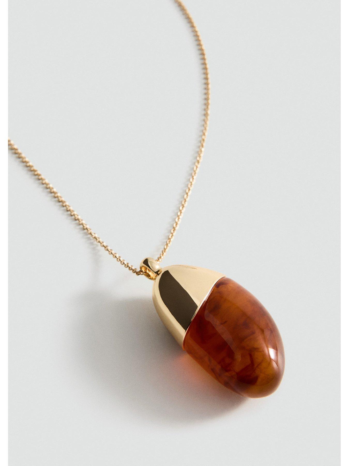  image of mango-resin-pendant-necklace-gold