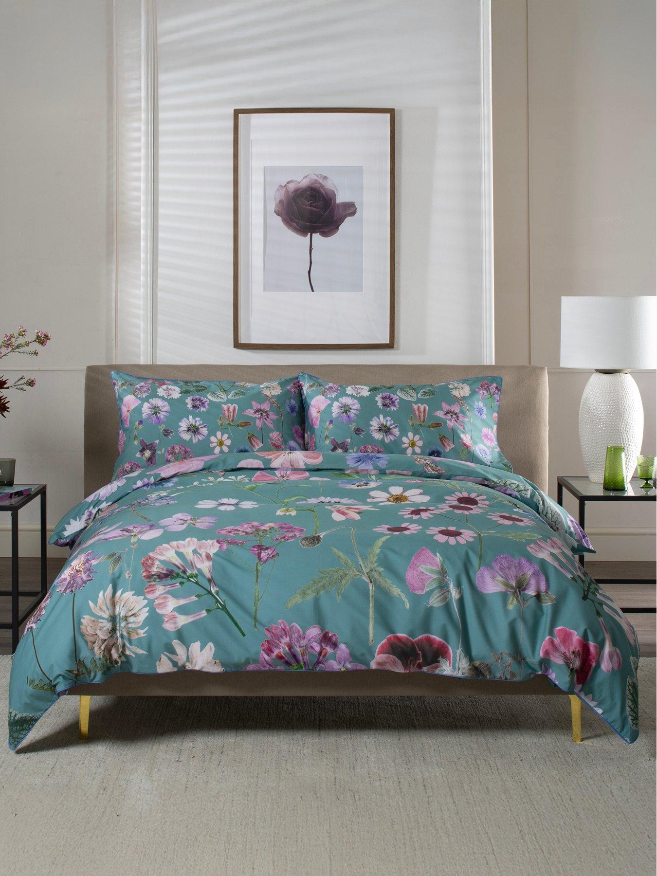 Deyongs Botanical Flower 100% Cotton Duvet Set Green