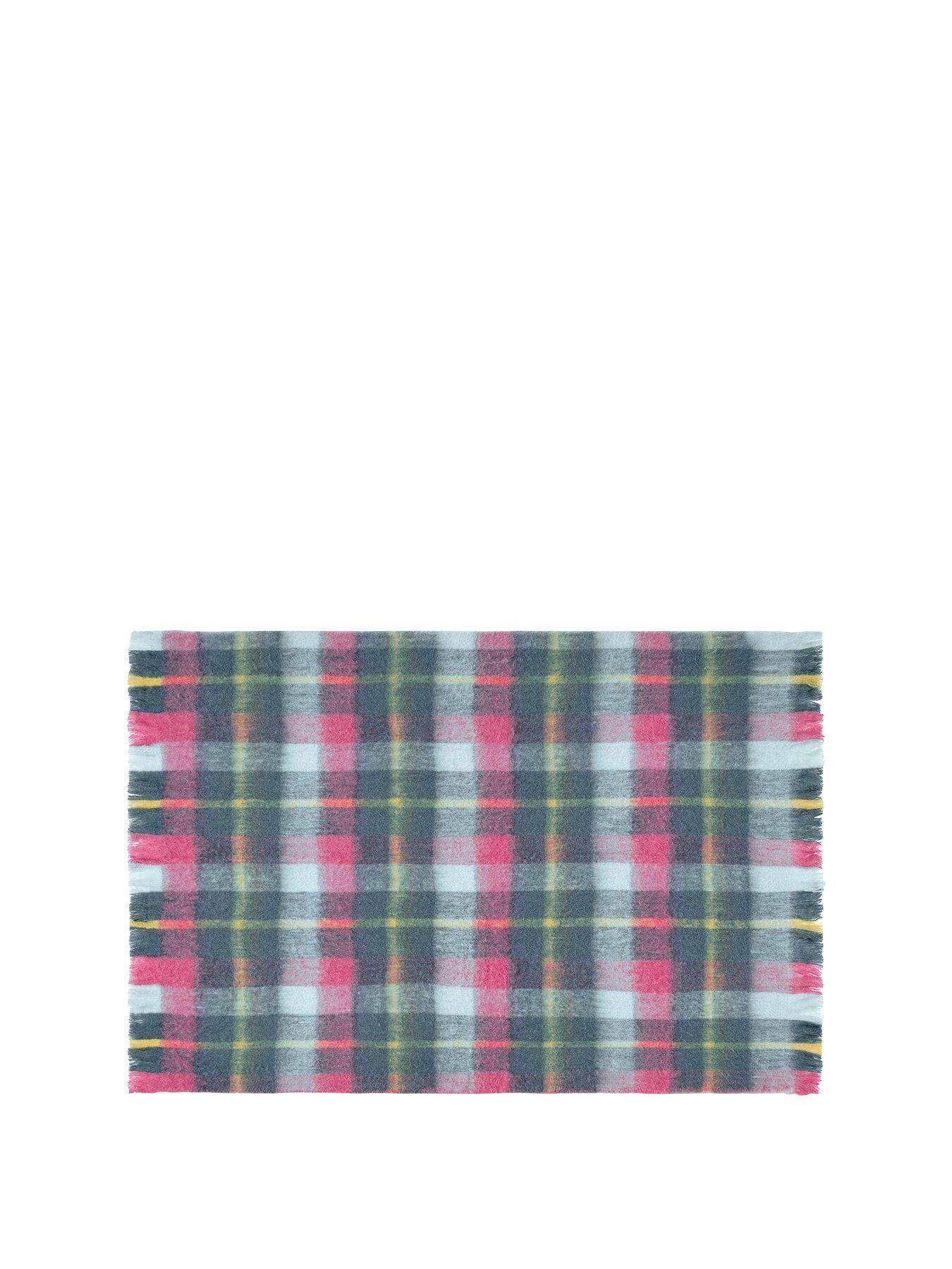 Image 2 of 3 of Bluebellgray Highland Check Teal Pink Throw 130cm x 170cm