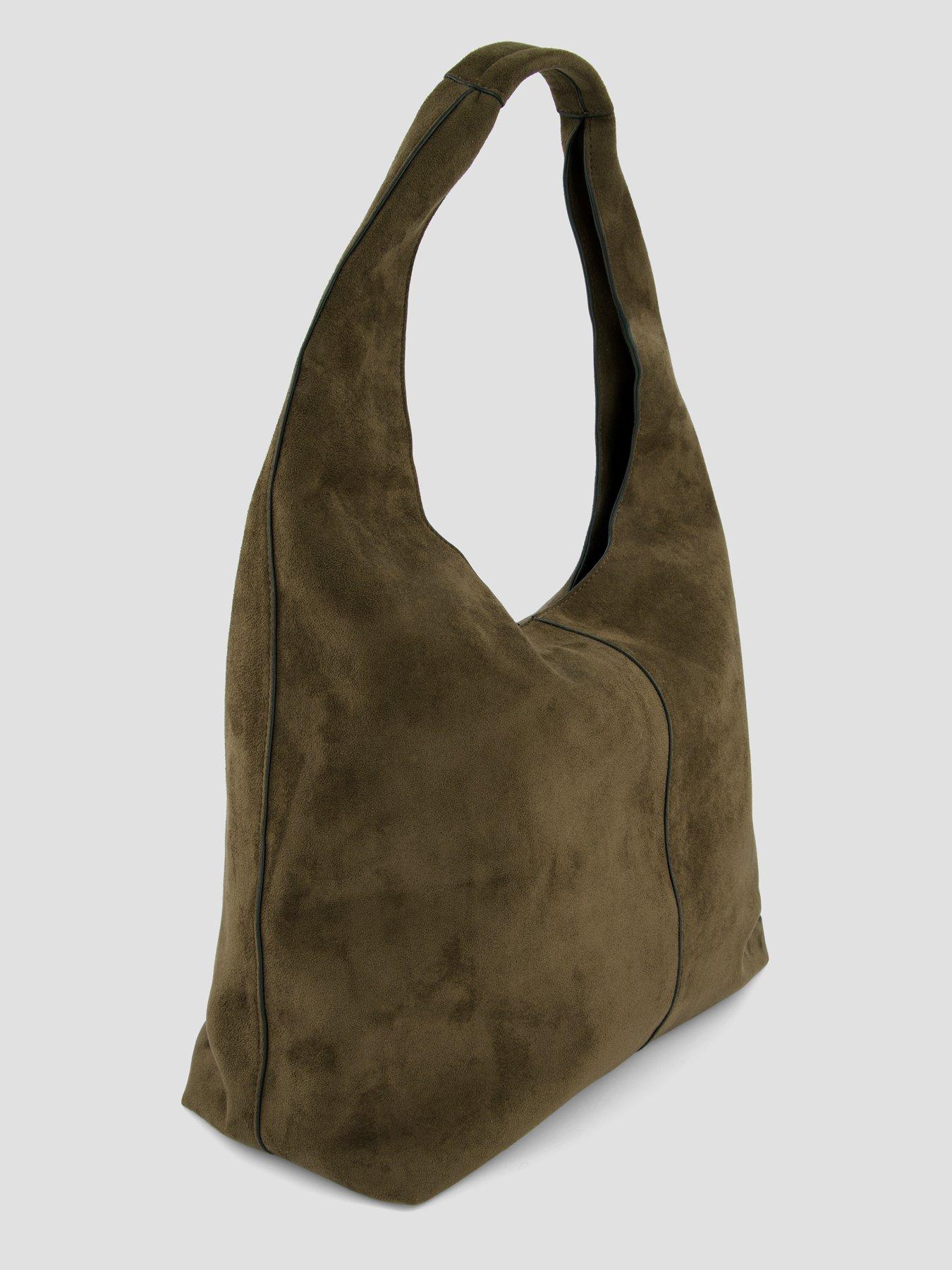 Image 4 of 7 of The Very Collection Faux Suede Slouch Tote Bag&nbsp;- Khaki
