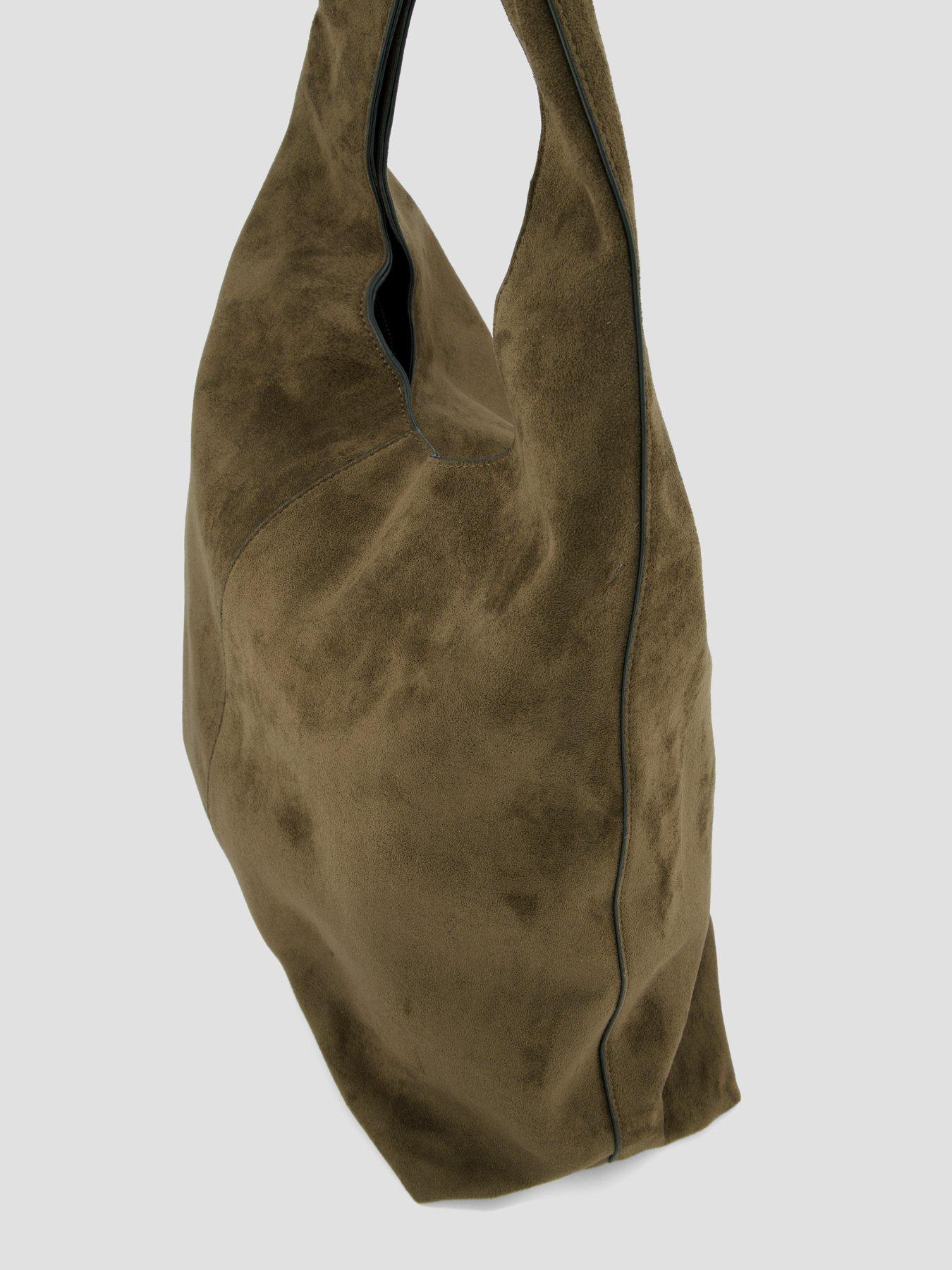 Image 7 of 7 of The Very Collection Faux Suede Slouch Tote Bag&nbsp;- Khaki