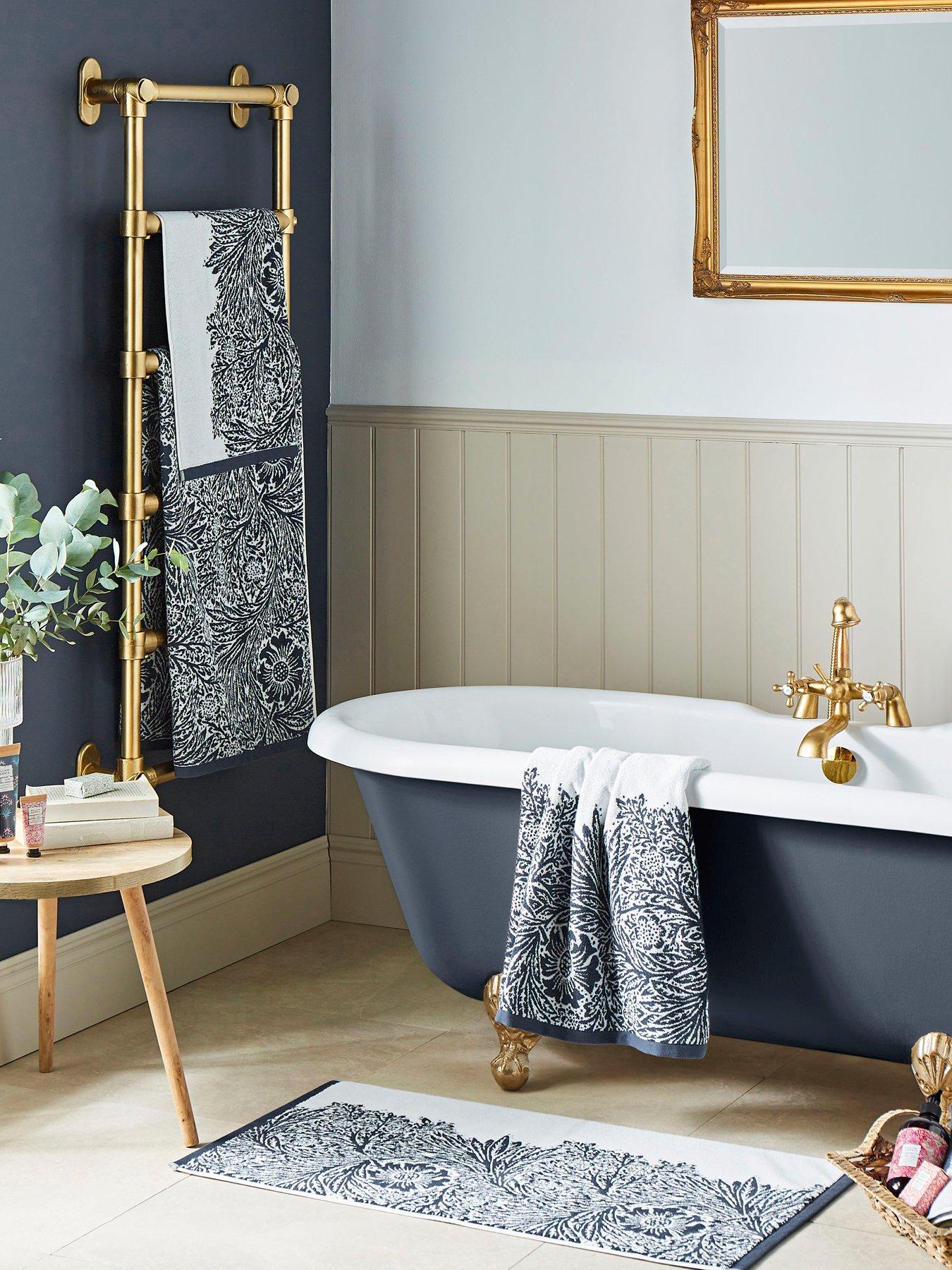 William Morris at Home Marigold 100% Cotton Towel Collection Prussian Blue