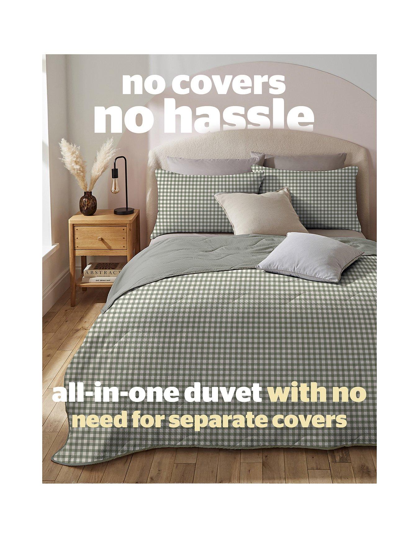 Image 2 of 7 of Silentnight Cooling Summer Coverless Duvet 2.5 Tog Sage Gingham