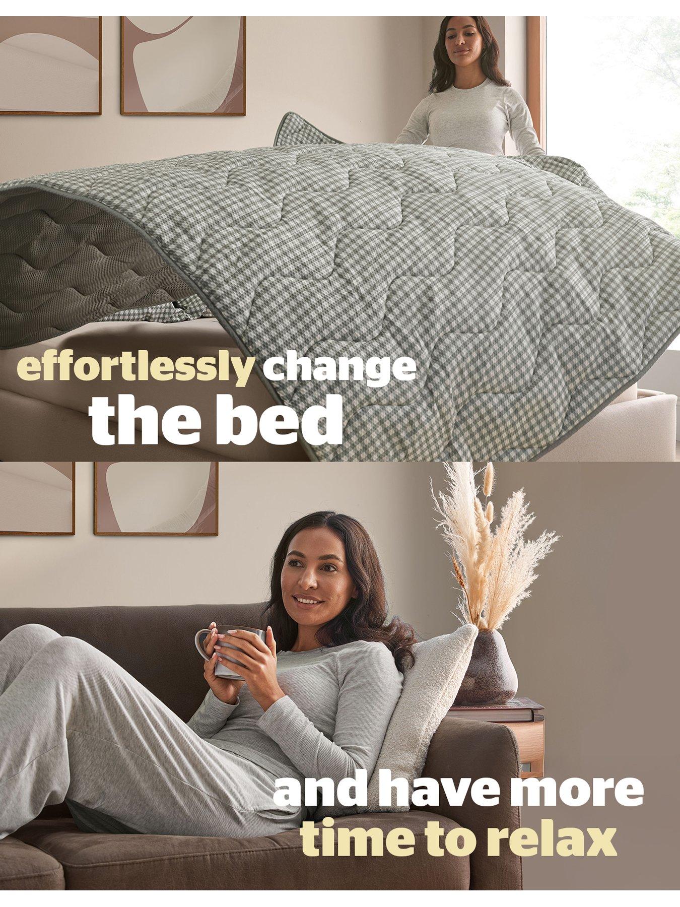Image 3 of 7 of Silentnight Cooling Summer Coverless Duvet 2.5 Tog Sage Gingham