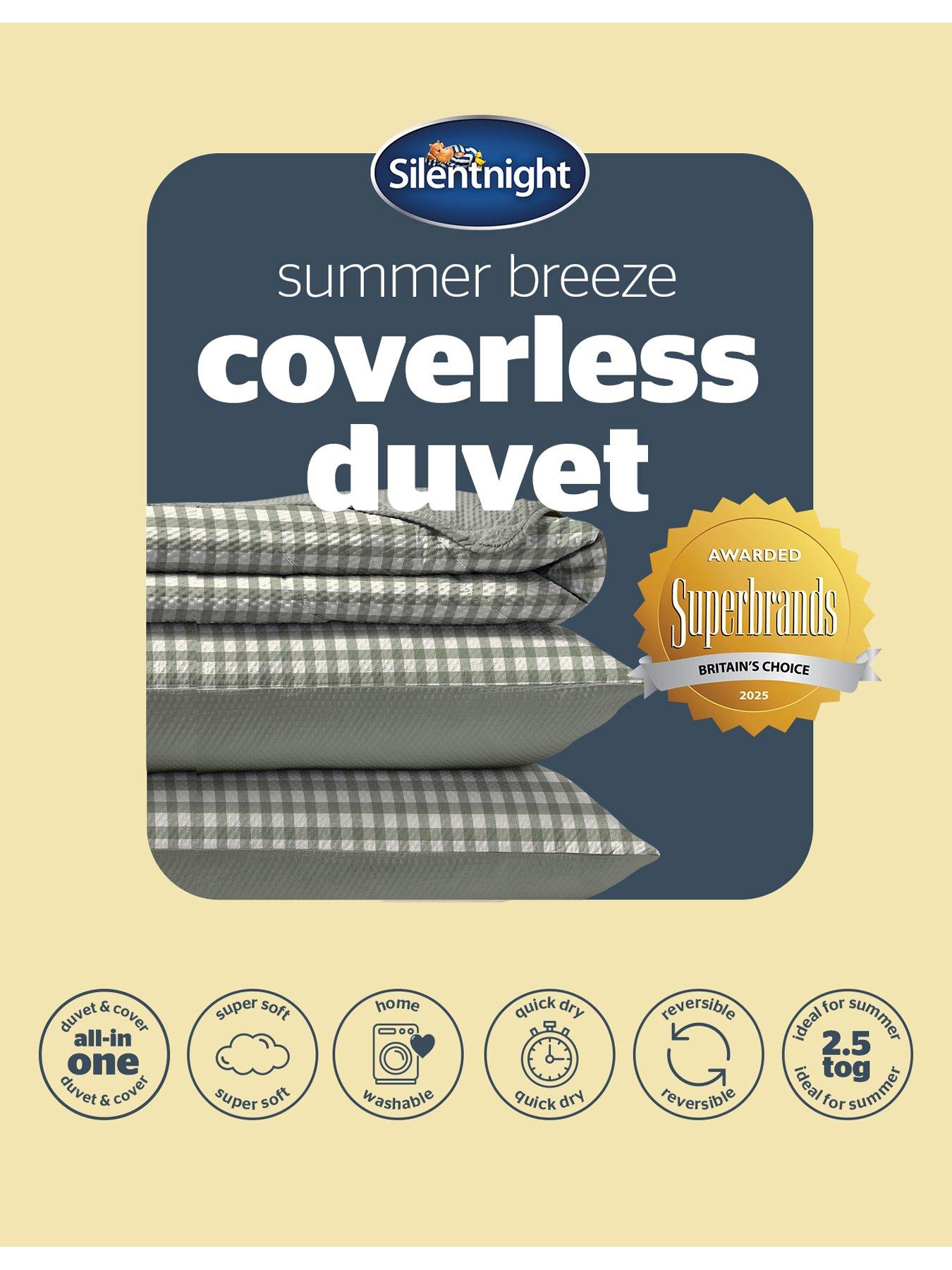 Image 7 of 7 of Silentnight Cooling Summer Coverless Duvet 2.5 Tog Sage Gingham
