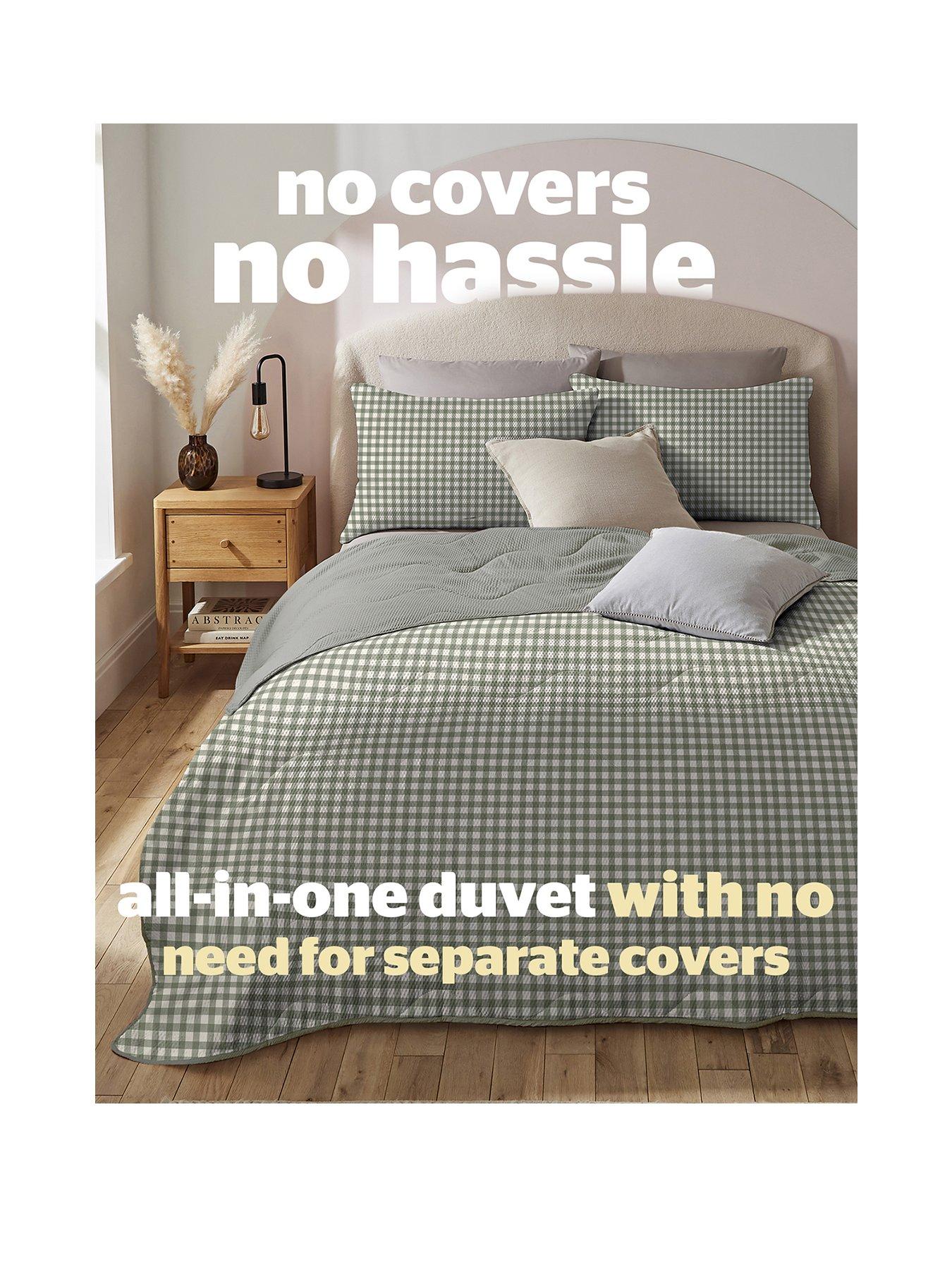  image of silentnight-coverless-duvet-45-tog-sage-gingham