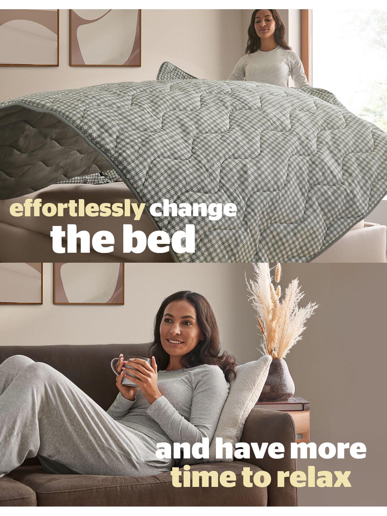  image of silentnight-coverless-duvet-45-tog-sage-gingham