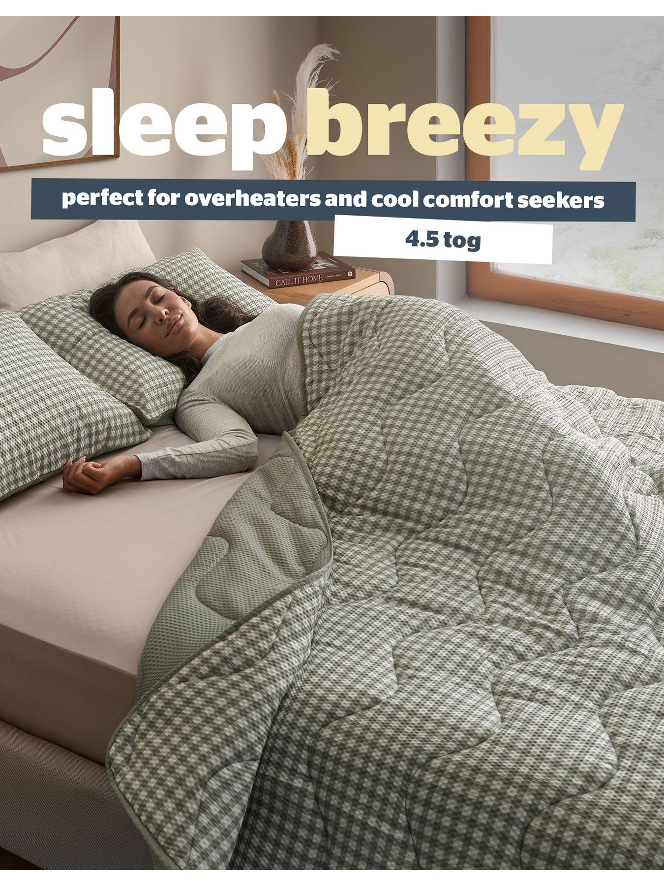  image of silentnight-coverless-duvet-45-tog-sage-gingham