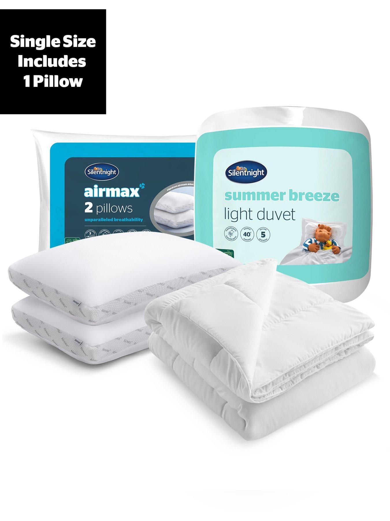 Silentnight Summer Breeze 4.5 Tog And Airmax Pillow Pair Summer Bundle - Double