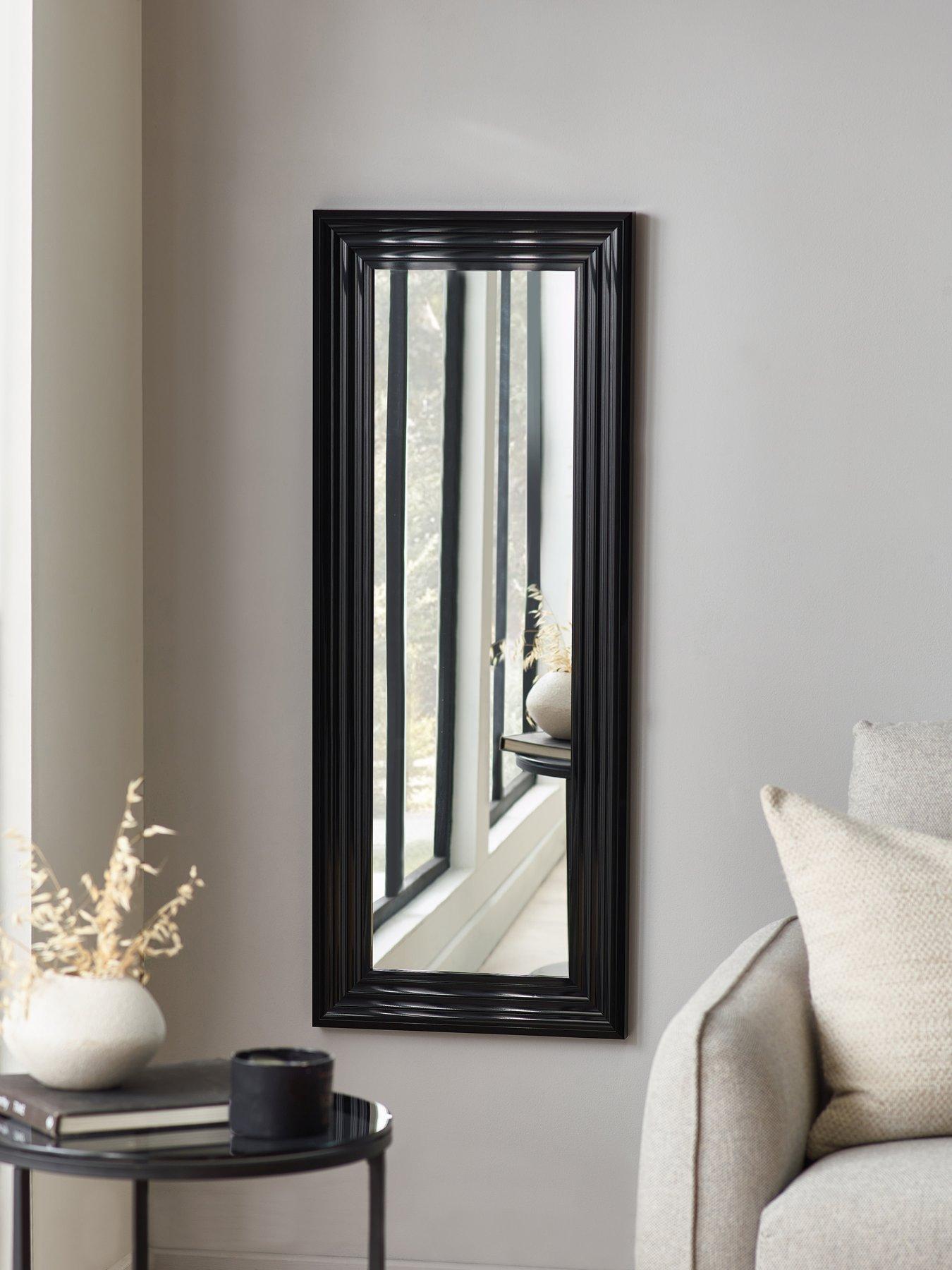 Image 1 of 6 of Julian Bowen Tokyo Gloss Black Tall Rectangular Dressing Mirror