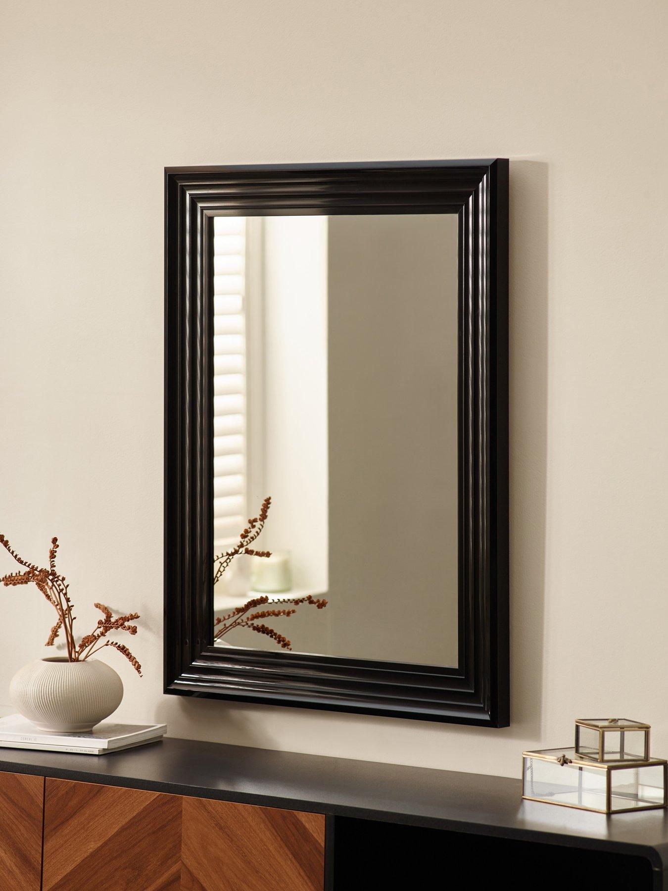 Image 1 of 6 of Julian Bowen Tokyo Gloss Black Rectangular Wall Mirror