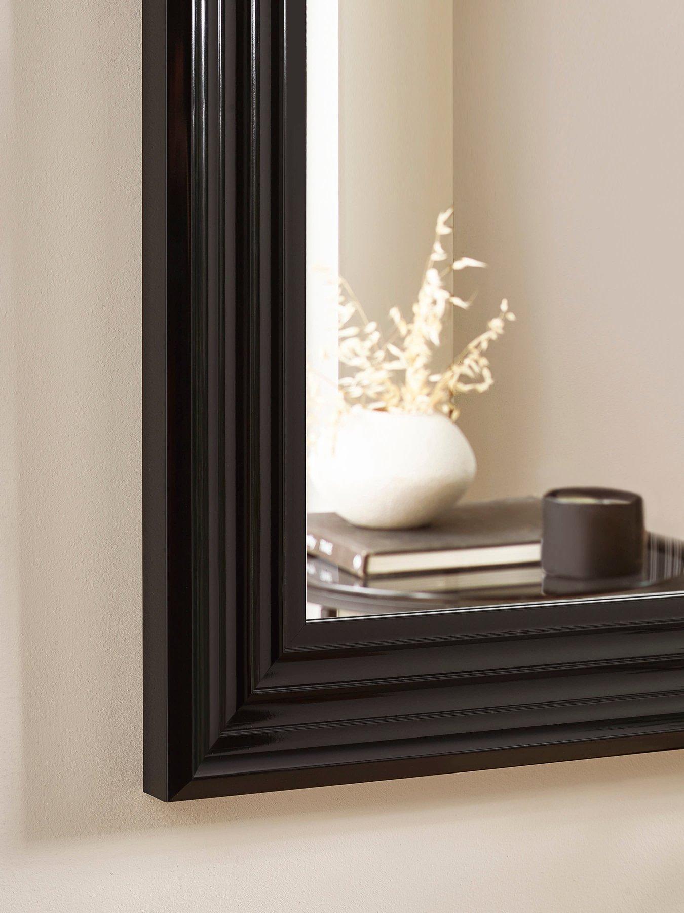 Image 5 of 6 of Julian Bowen Tokyo Gloss Black Rectangular Wall Mirror