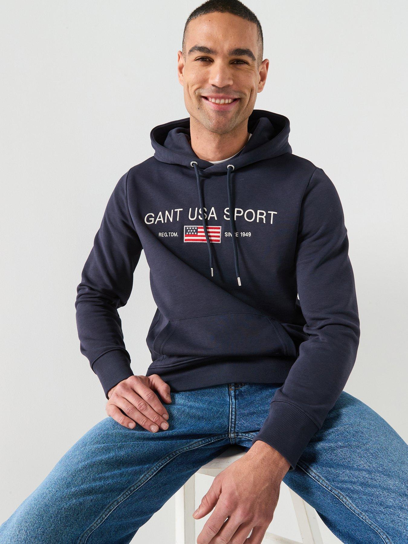 GANT Retro Large Graphic Hoodie - Navy