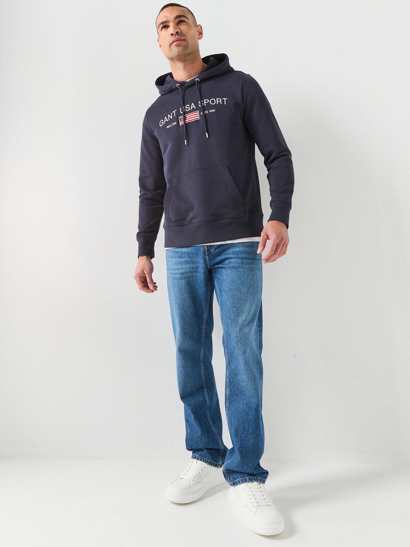 Image 3 of 5 of GANT Retro Large Graphic Hoodie - Navy