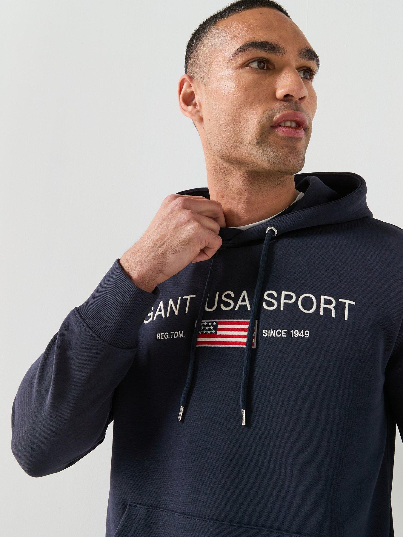 Image 4 of 5 of GANT Retro Large Graphic Hoodie - Navy