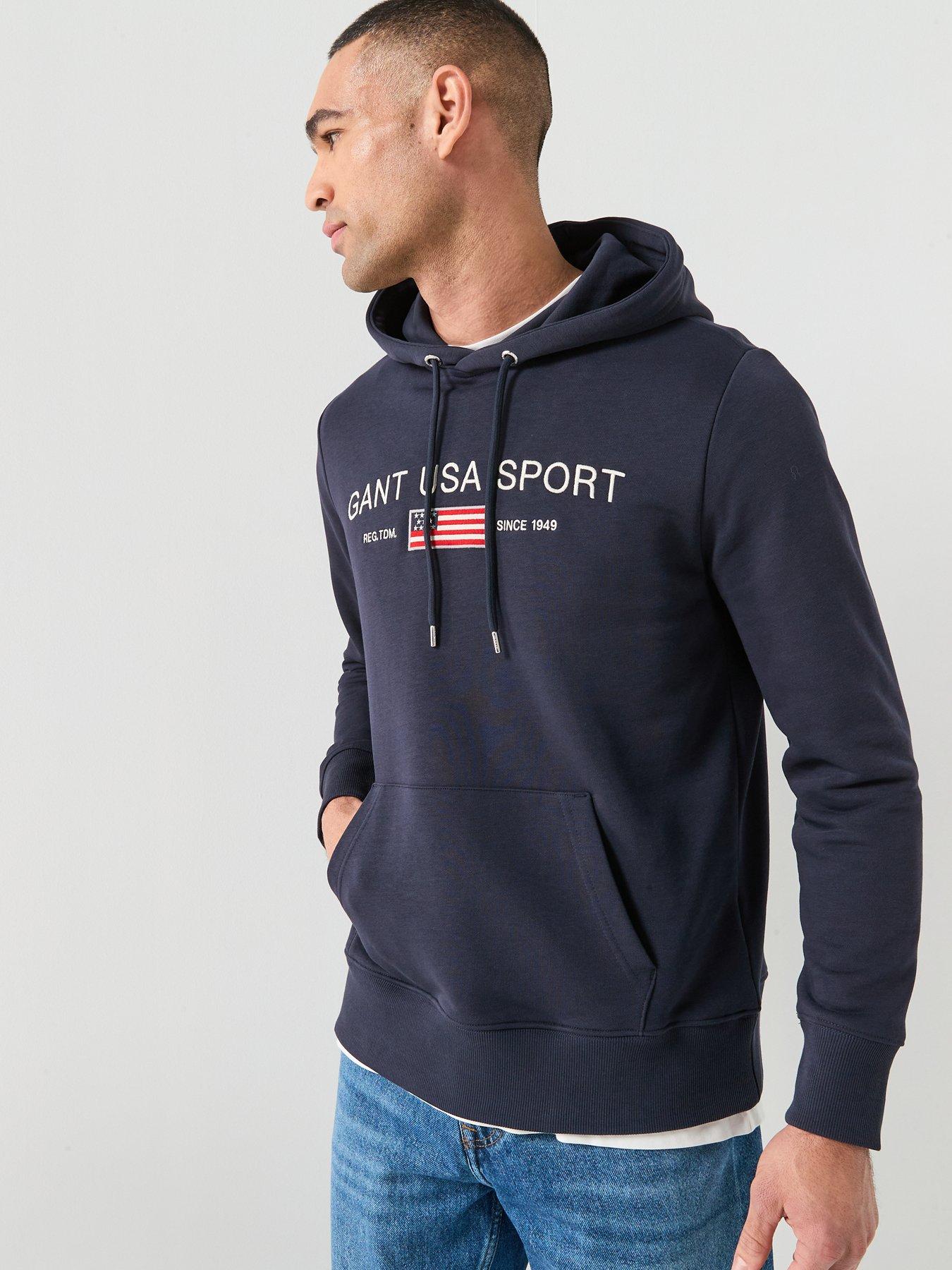 Image 5 of 5 of GANT Retro Large Graphic Hoodie - Navy