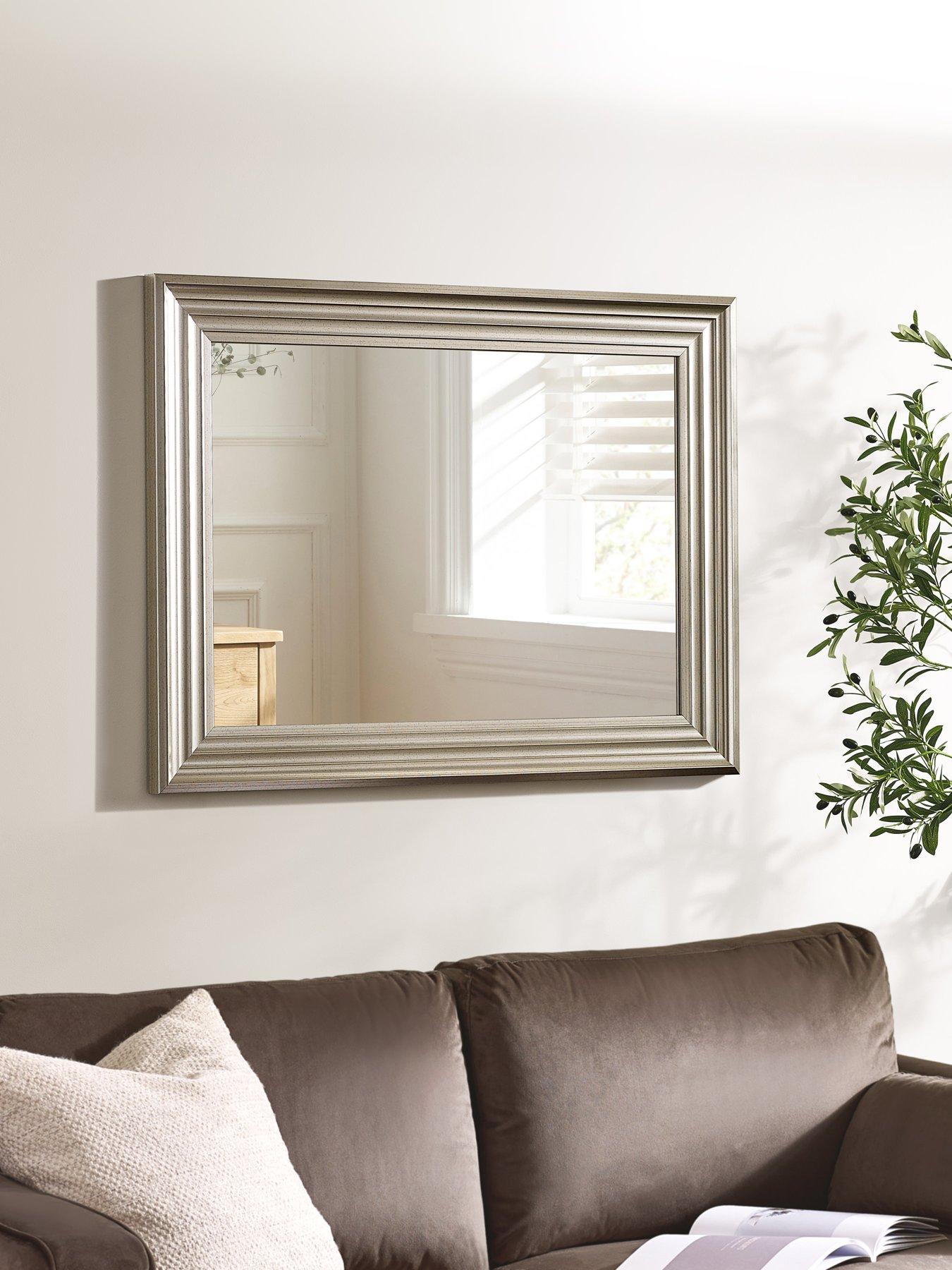 Image 1 of 7 of Julian Bowen Tokyo Pewter Rectangular Wall Mirror
