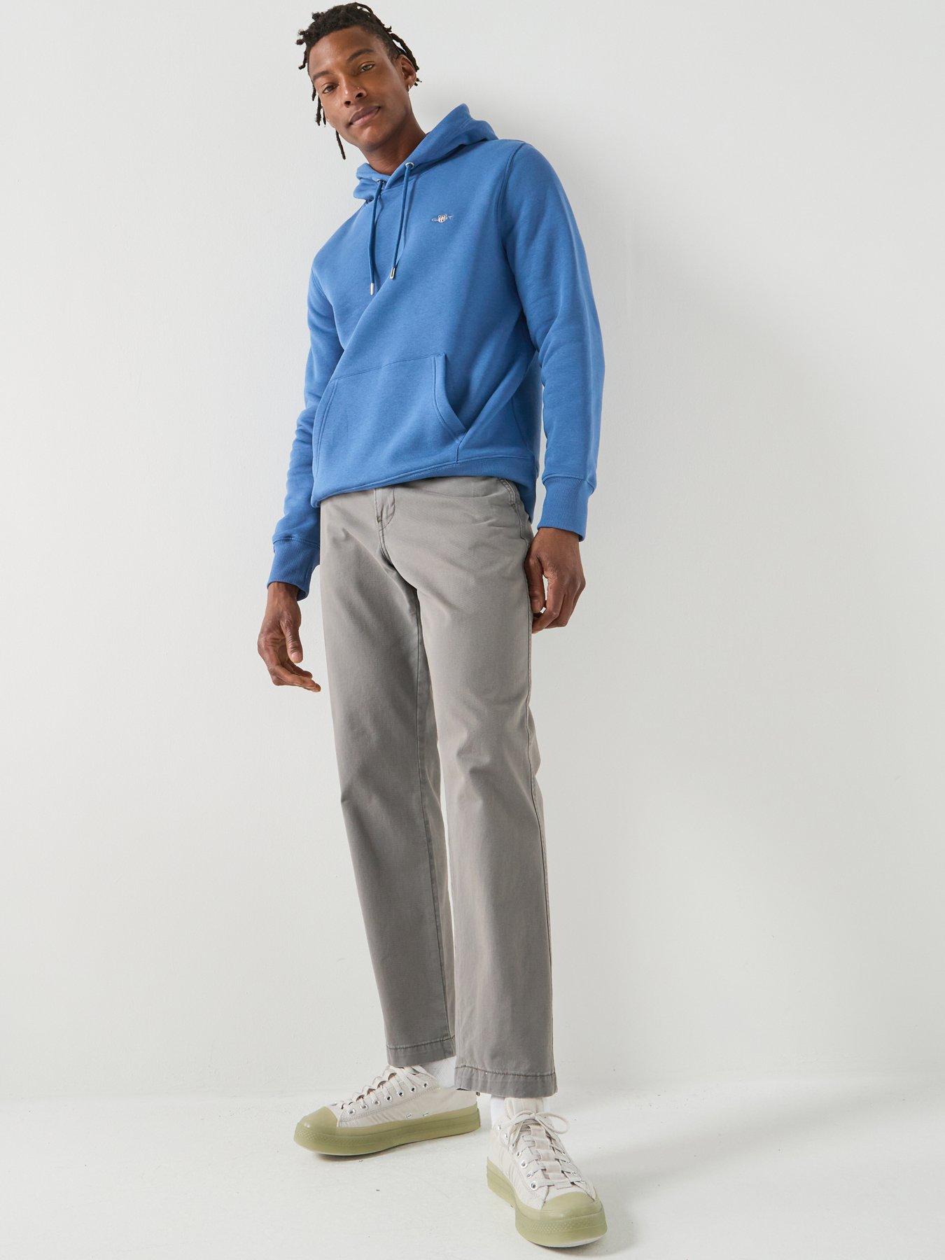  image of gant-regular-fit-shield-hoodie-blue