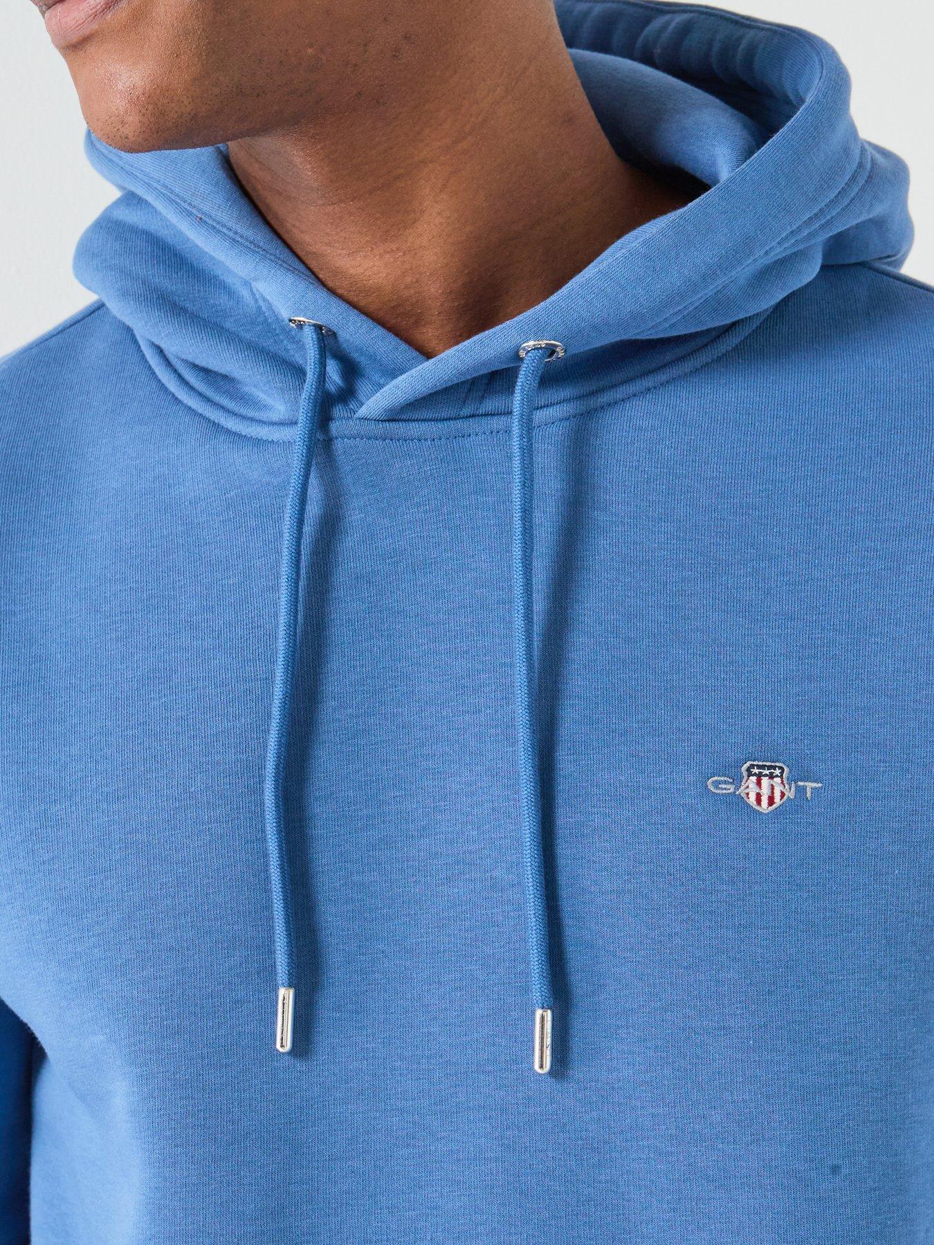  image of gant-regular-fit-shield-hoodie-blue