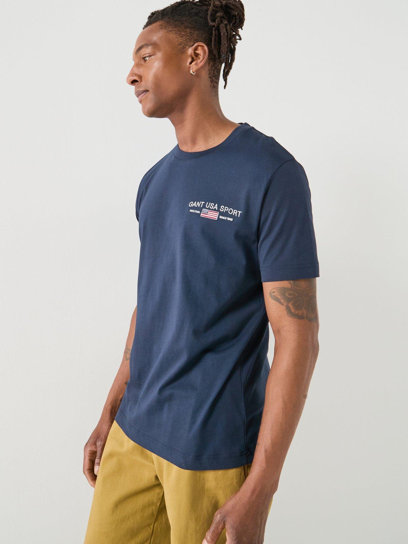 GANT USA Sport Left Chest Graphic T-Shirt - Navy