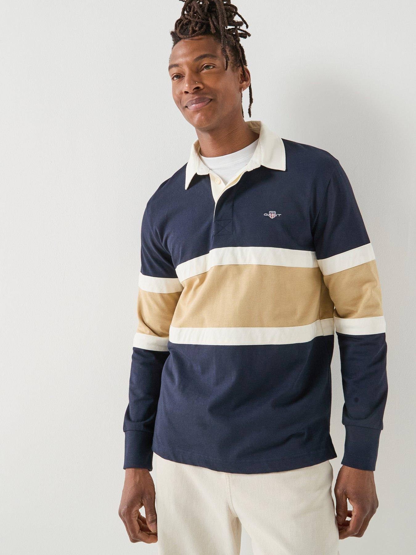 GANT Cut  &  Sew Rugger Rugby Long Sleeve Polo Shirt - Navy
