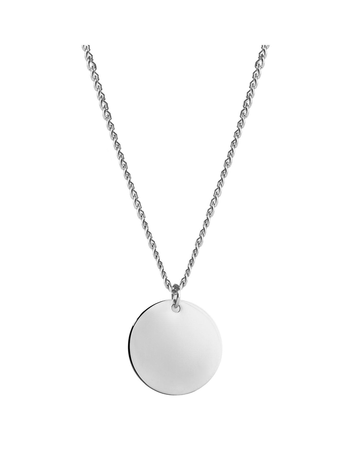 The Love Collection Stainless Steel Personalised Disc Pendant