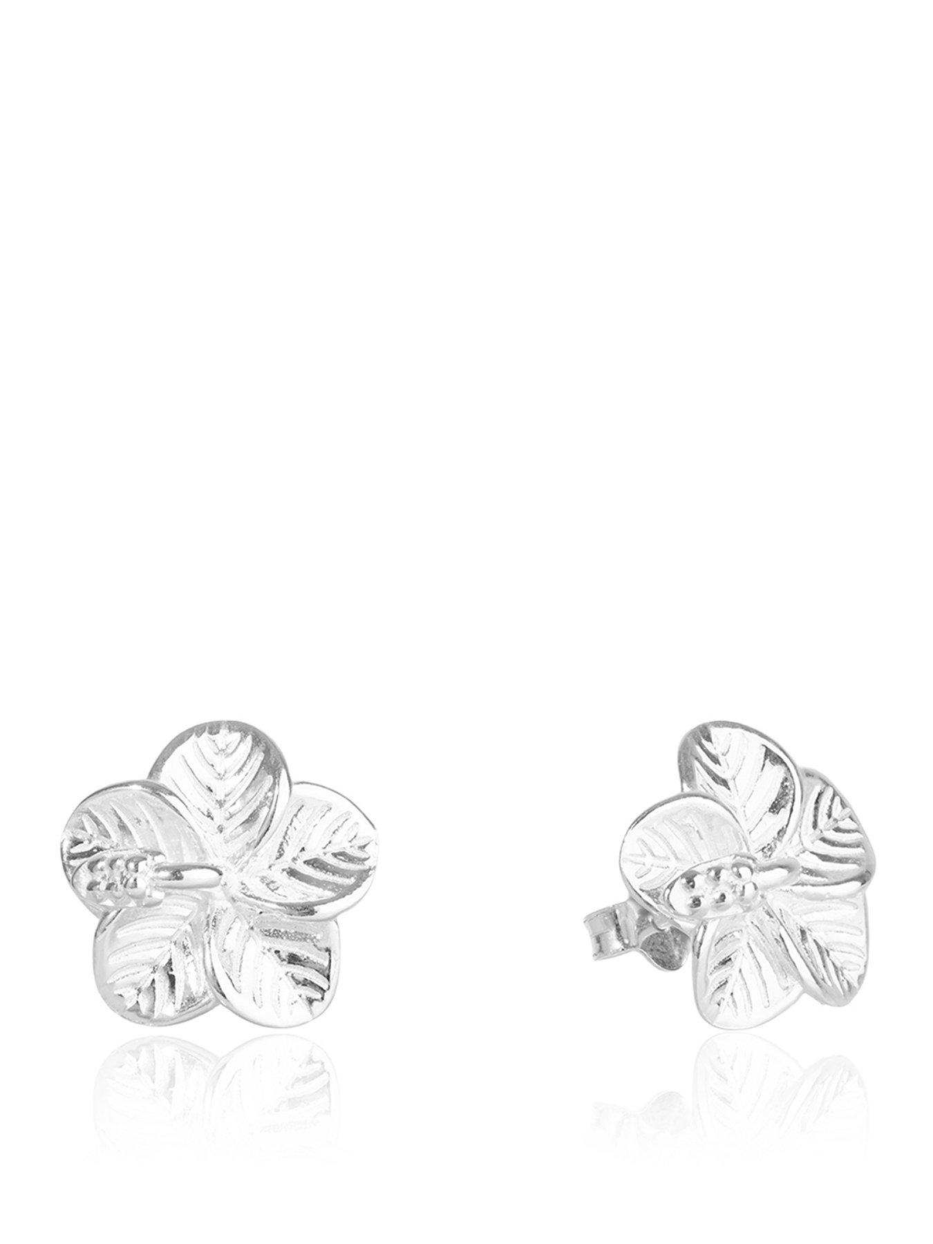  image of the-love-collection-sterling-silver-hibiscus-flower-studs