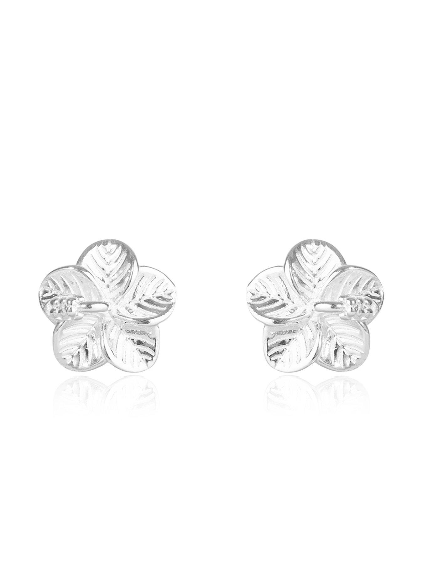 image of the-love-collection-sterling-silver-hibiscus-flower-studs