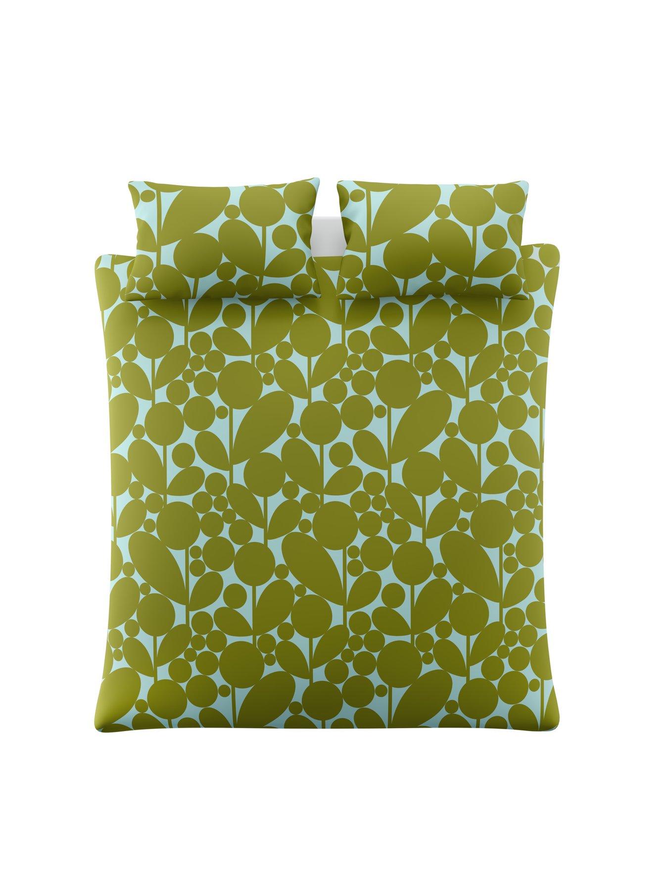 Image 4 of 6 of Orla Kiely Bubble Flower 100% Cotton Aqua Seagrass Quilt Set