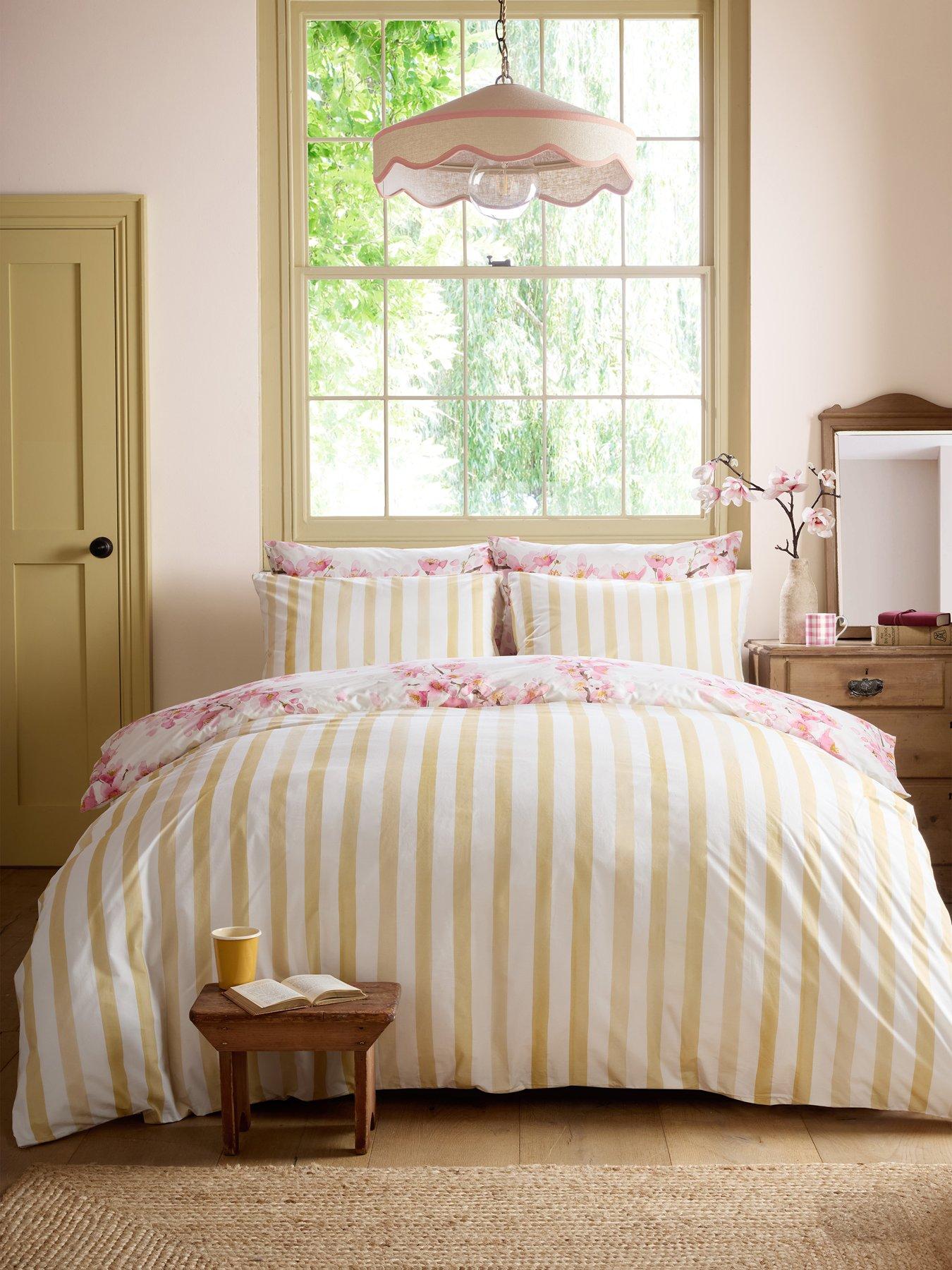 Image 6 of 6 of Bluebellgray Cherry Blossom 100% Cotton Pink Quilt Set