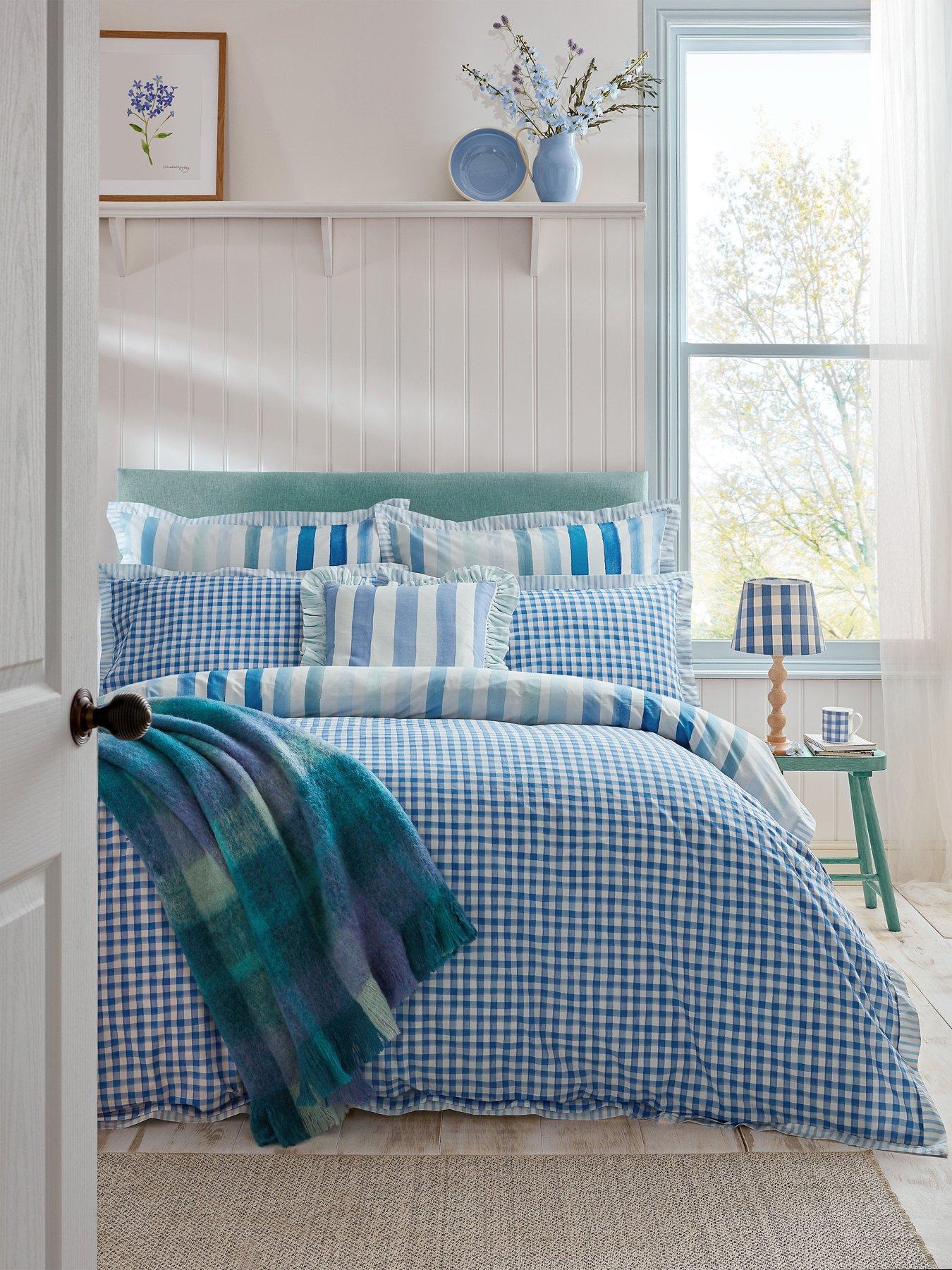 Image 7 of 7 of Bluebellgray Sunday Stripe 100% Cotton Blue Quilt Set