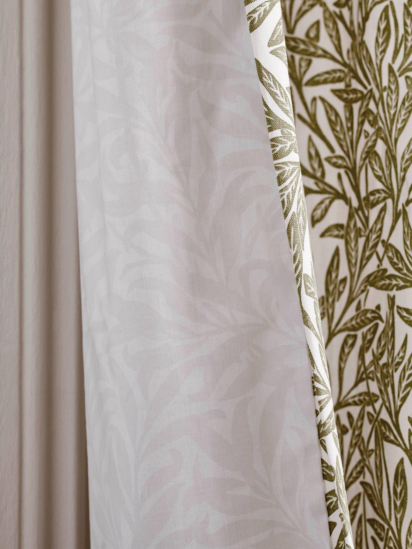Image 3 of 3 of William Morris at Home Original Willow Lined Header Tape Curtain Olive Green