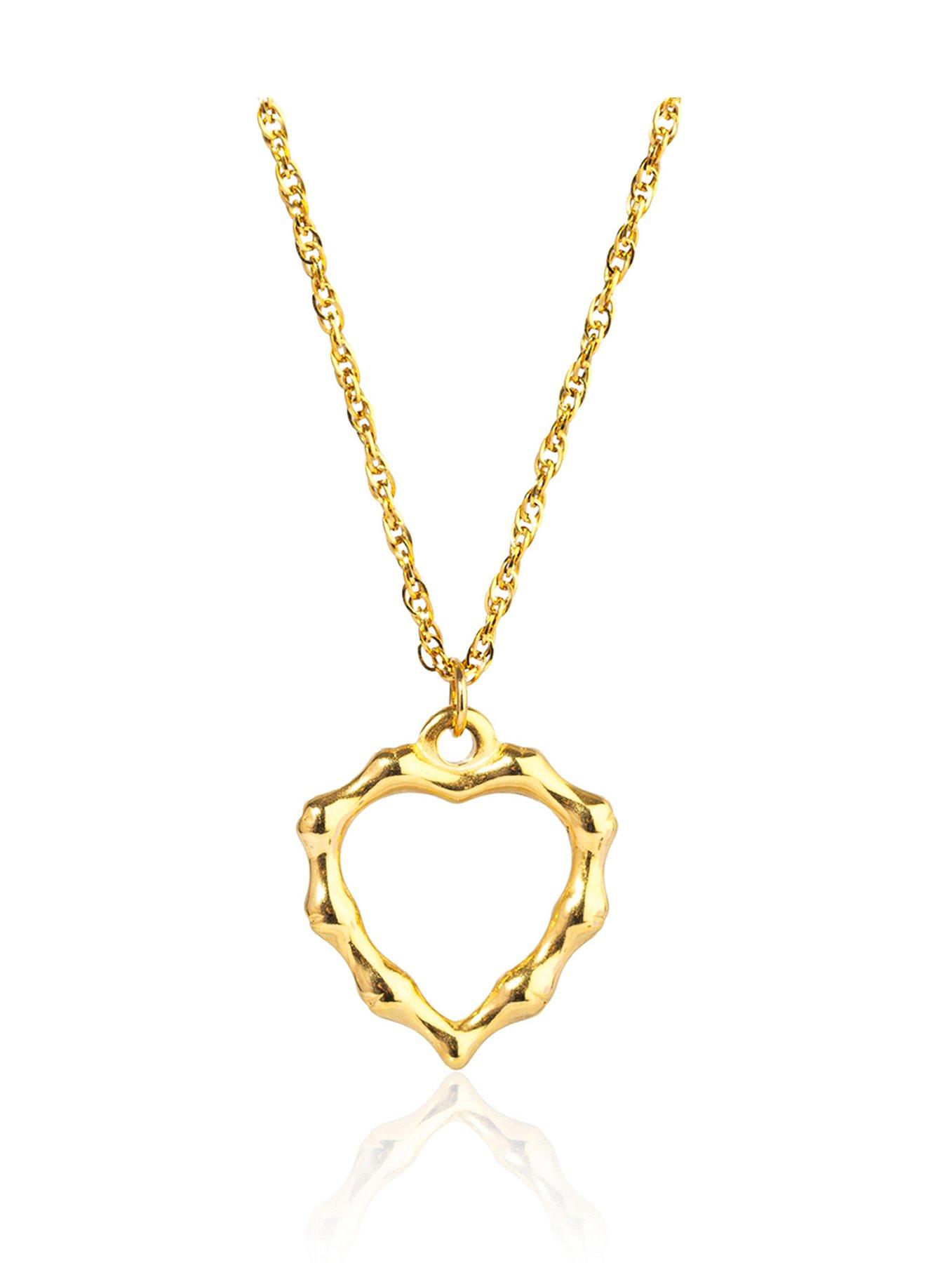 The Love Collection 18ct Gold PVD Plated Waterproof Stainless Steel Molten Heart Necklace