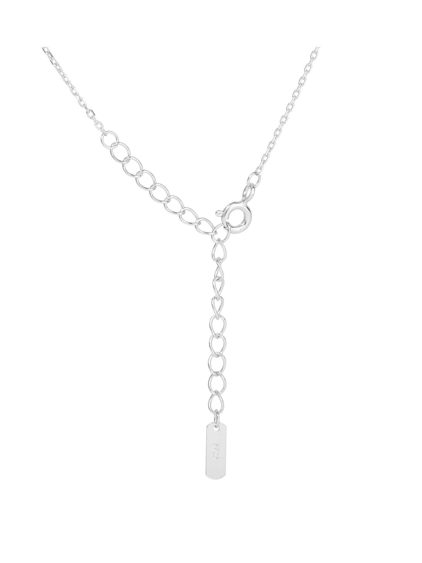  image of the-love-collection-sterling-silver-flower-cz-necklace