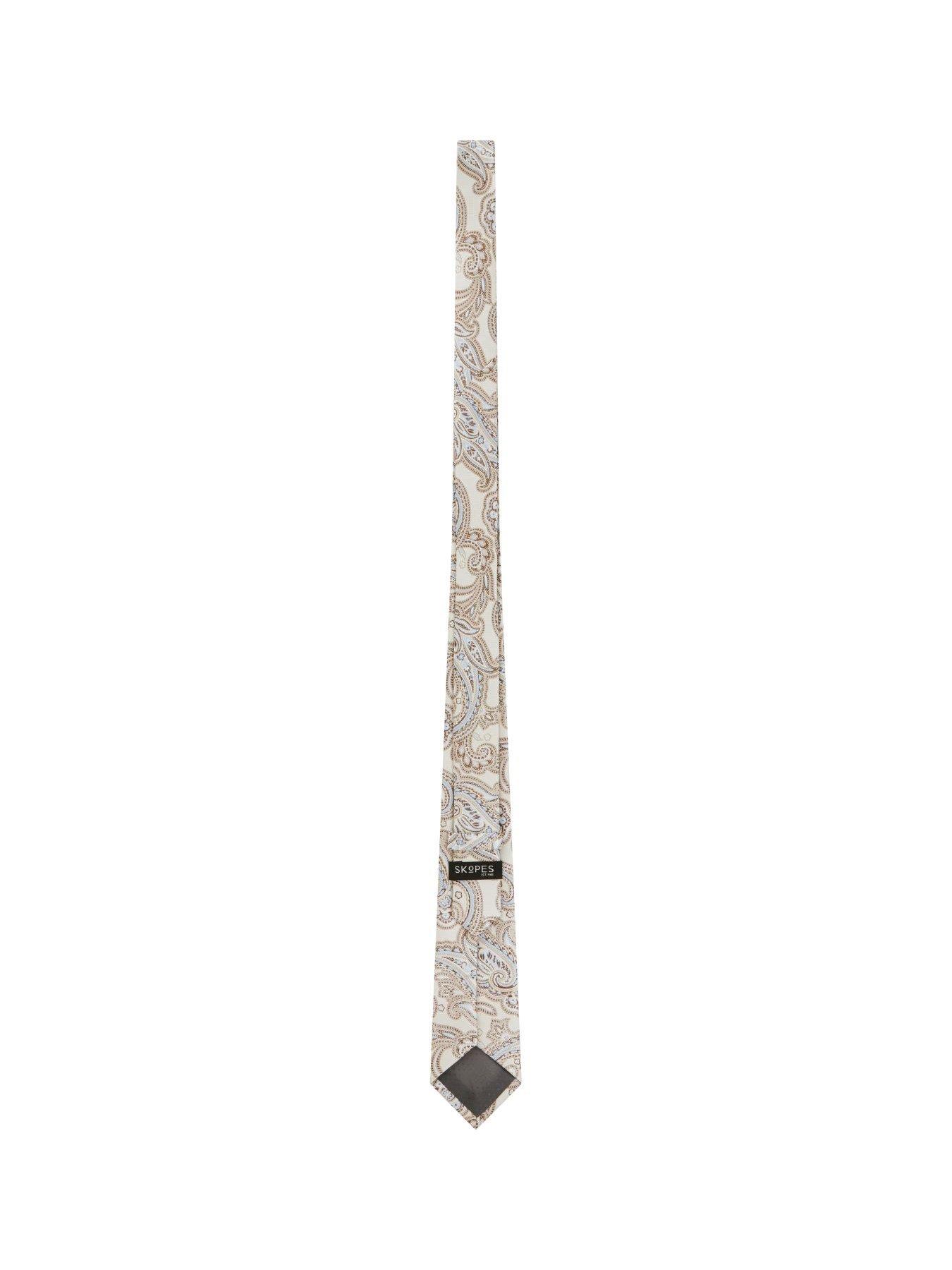  image of skopes-creamblue-paisley-silk-tie