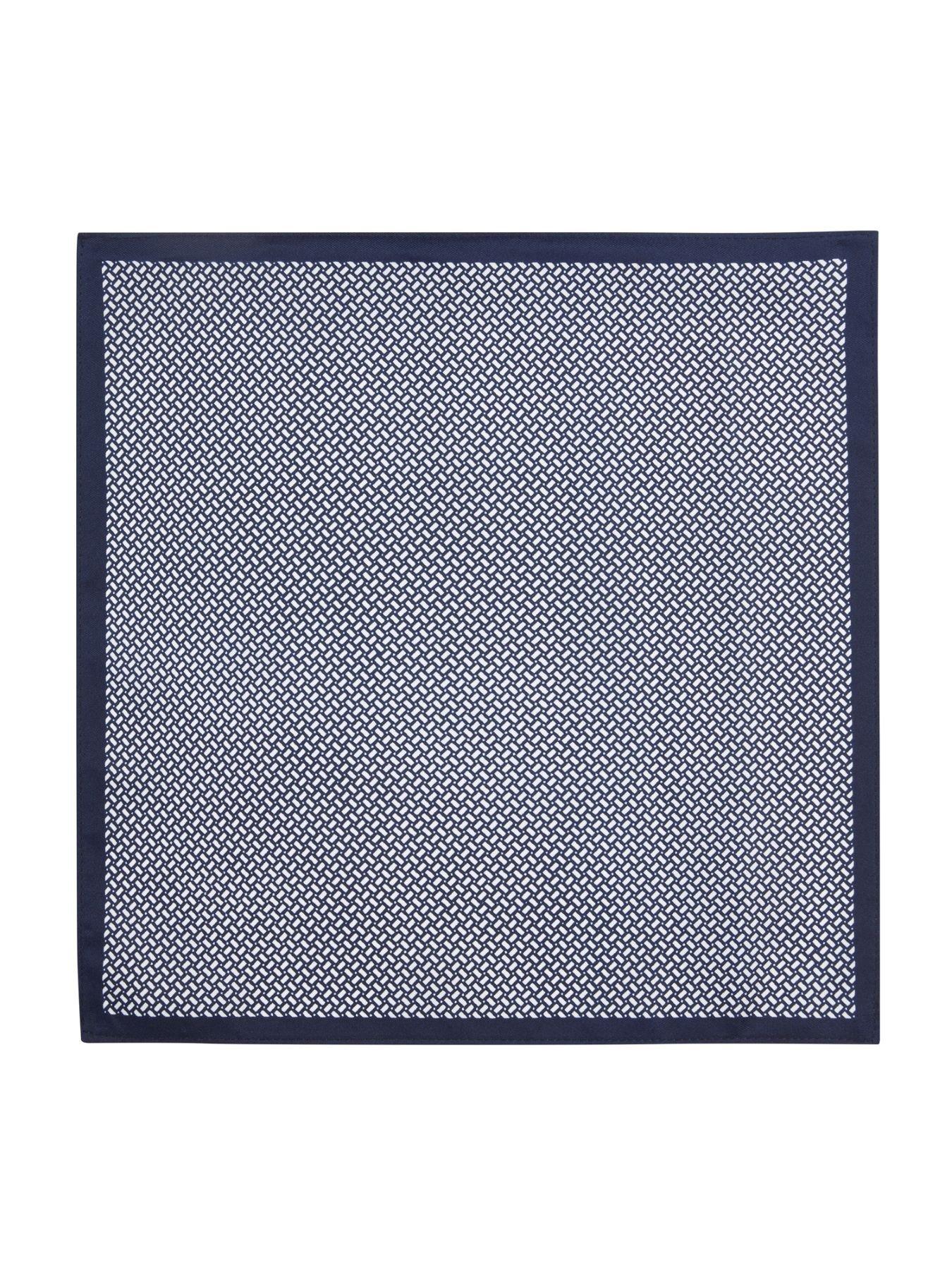 Image 3 of 4 of Skopes Navy Geo Tie &amp; Pocket Square Set