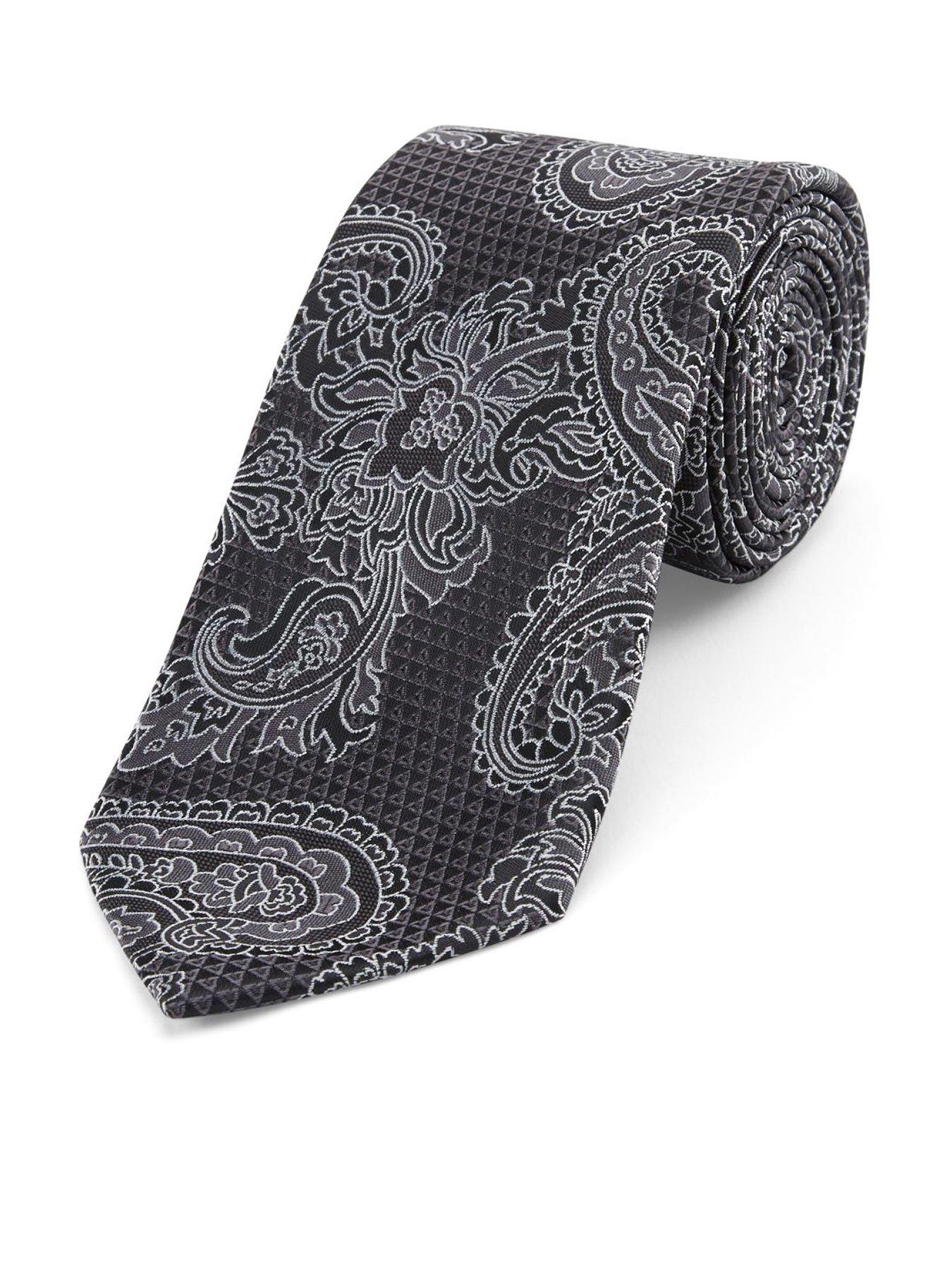 Image 1 of 2 of Skopes Black/Grey Paisley Tie - One Colour