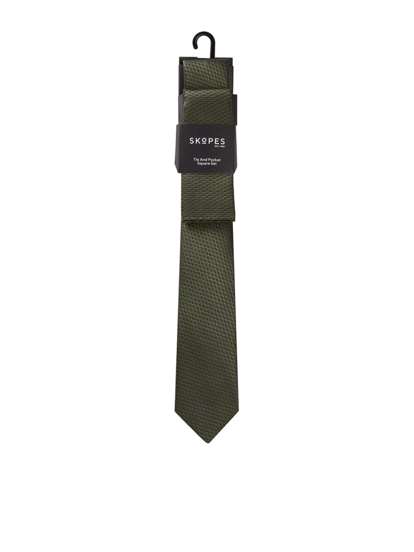  image of skopes-olive-textured-tie-amp-pocket-square-set