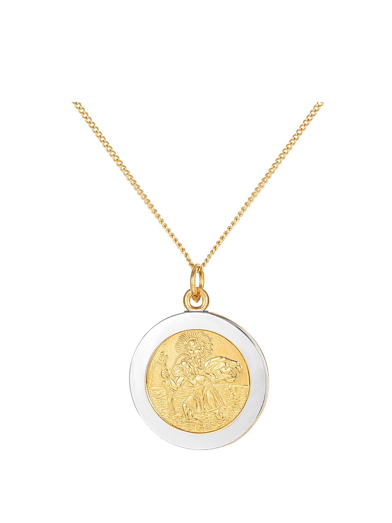 the-love-collection-18ct-gold-plated-sterling-silver-two-tone-st-christopher