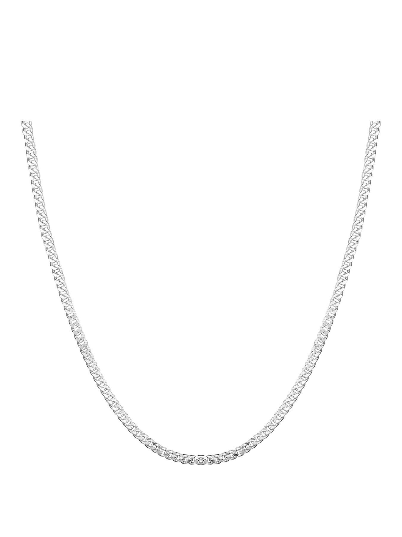 The Love Collection Sterling Silver 20" Curb Necklace Chain