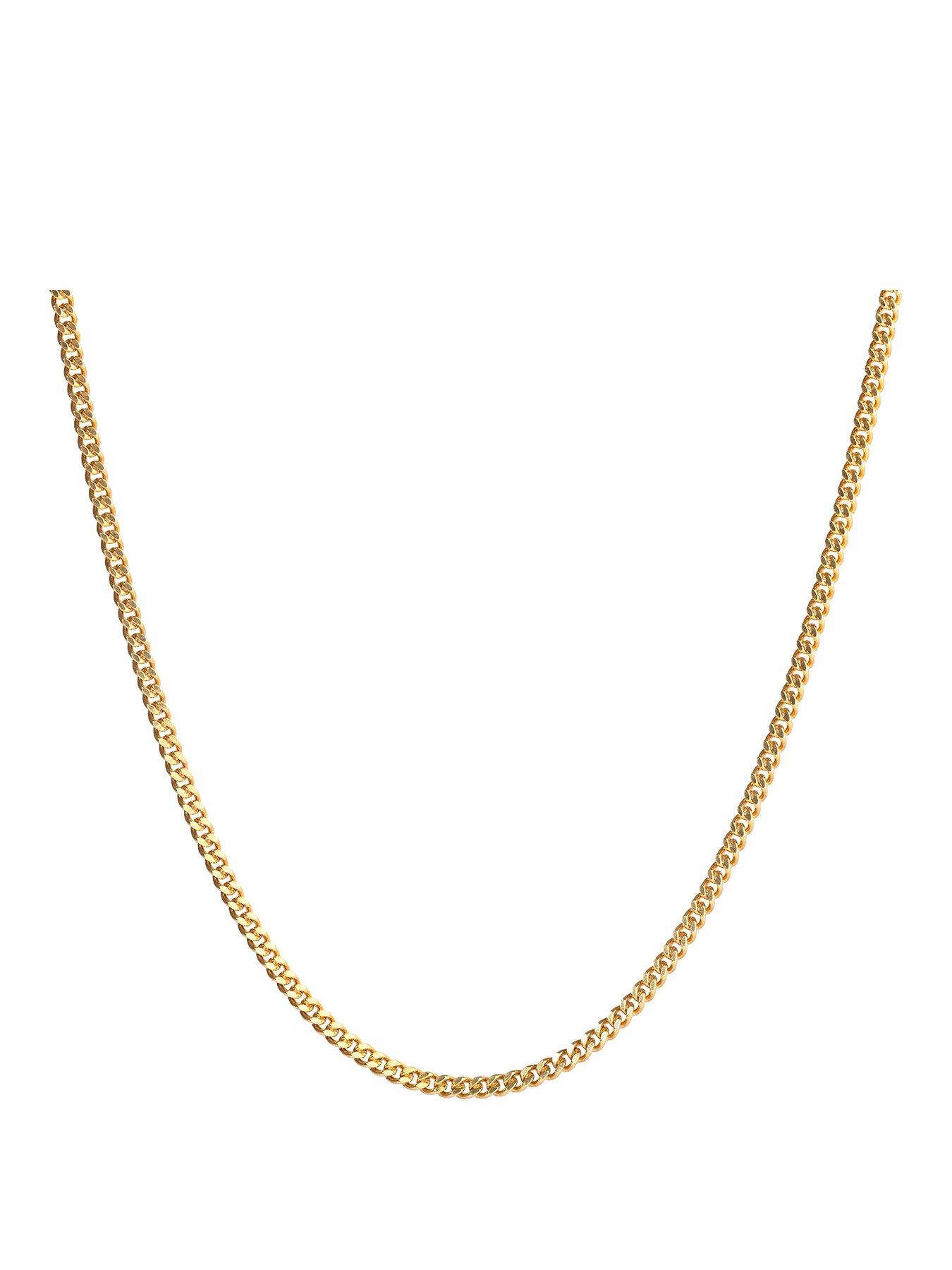 The Love Collection Gold Plated Sterling Silver 20" Curb Necklace Chain