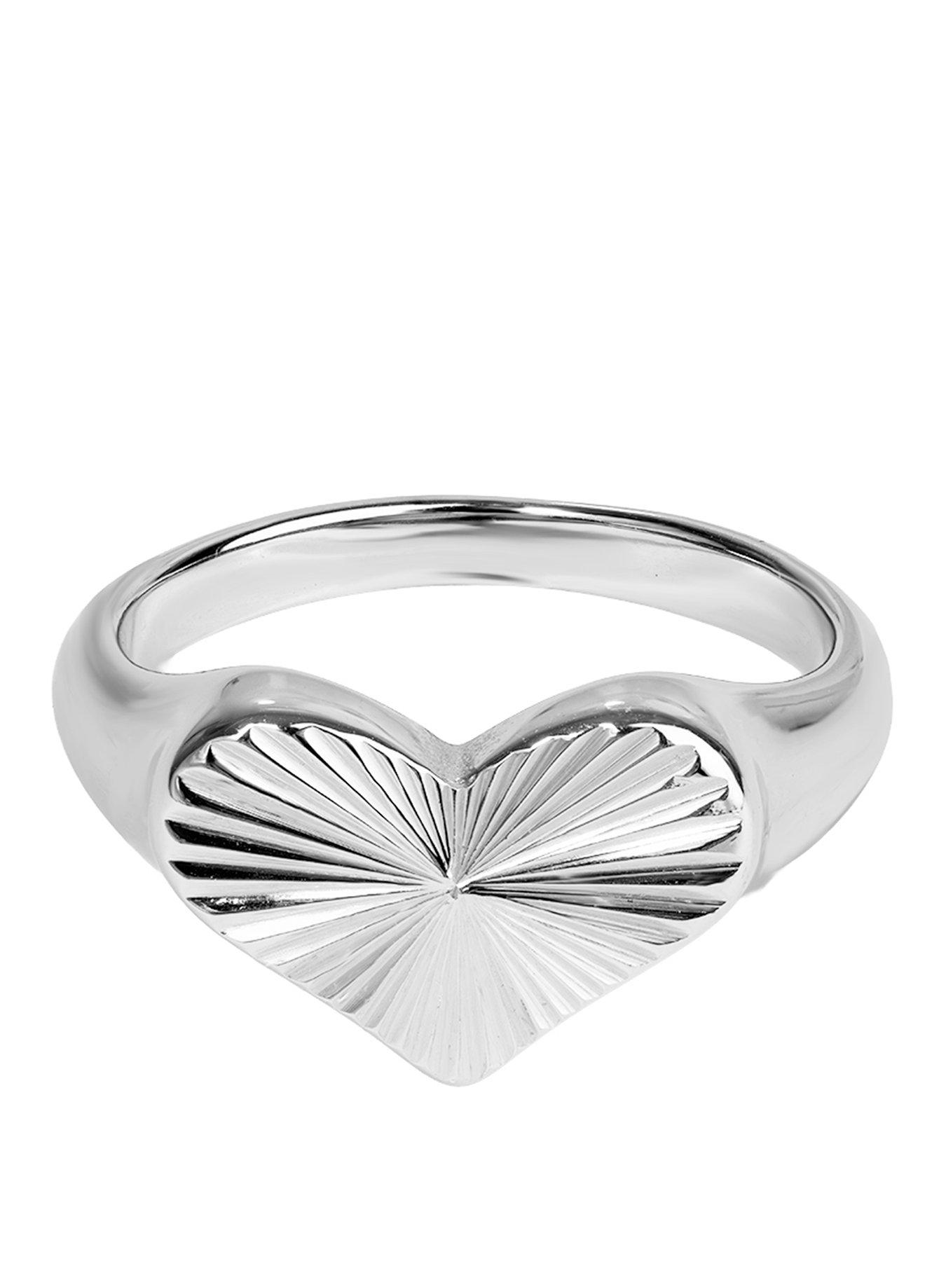 The Love Collection Waterproof Stainless Steel Heart Ring