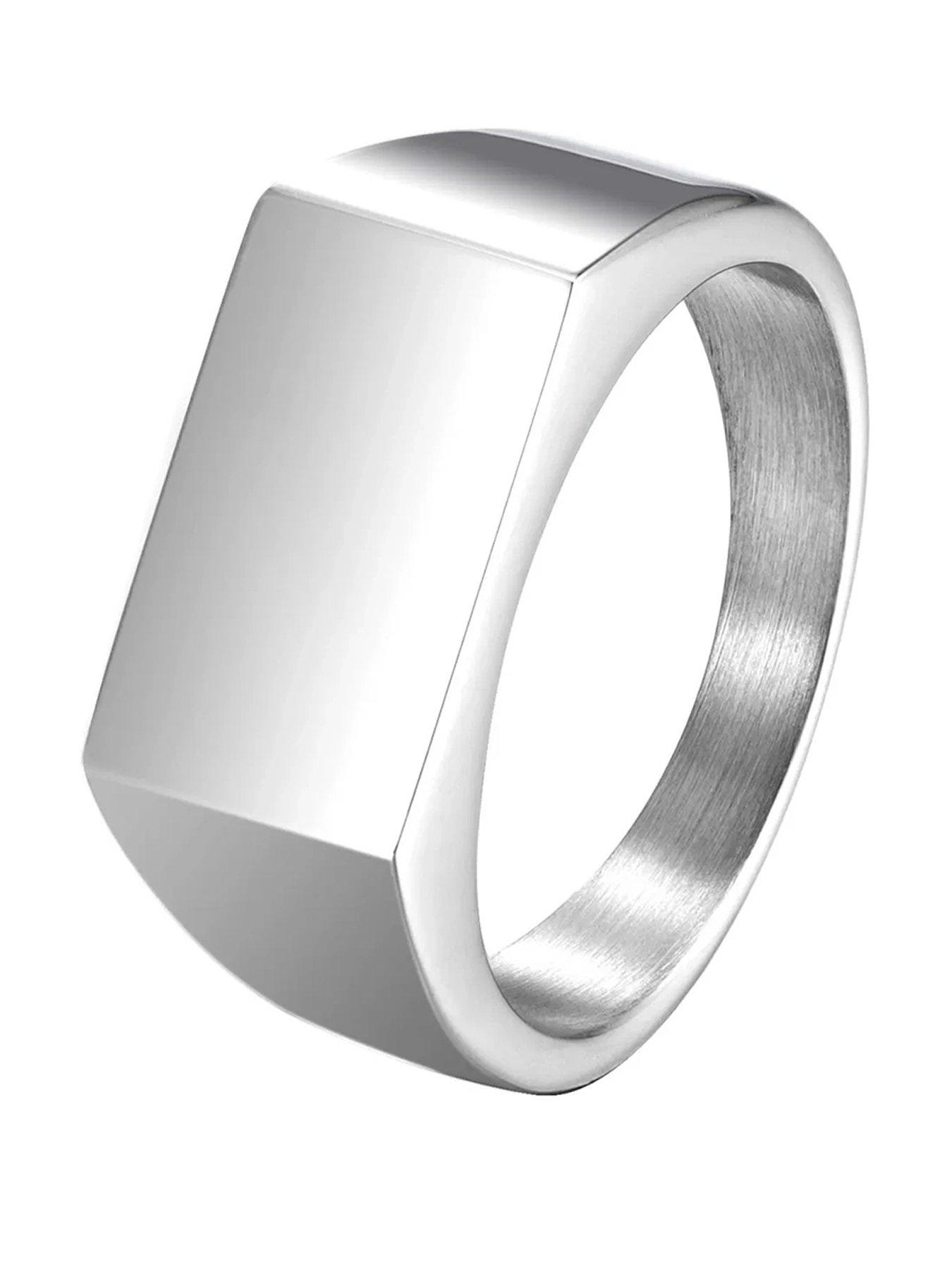 Image 1 of 4 of The Love Collection Men's Personalised Large Signet Ring