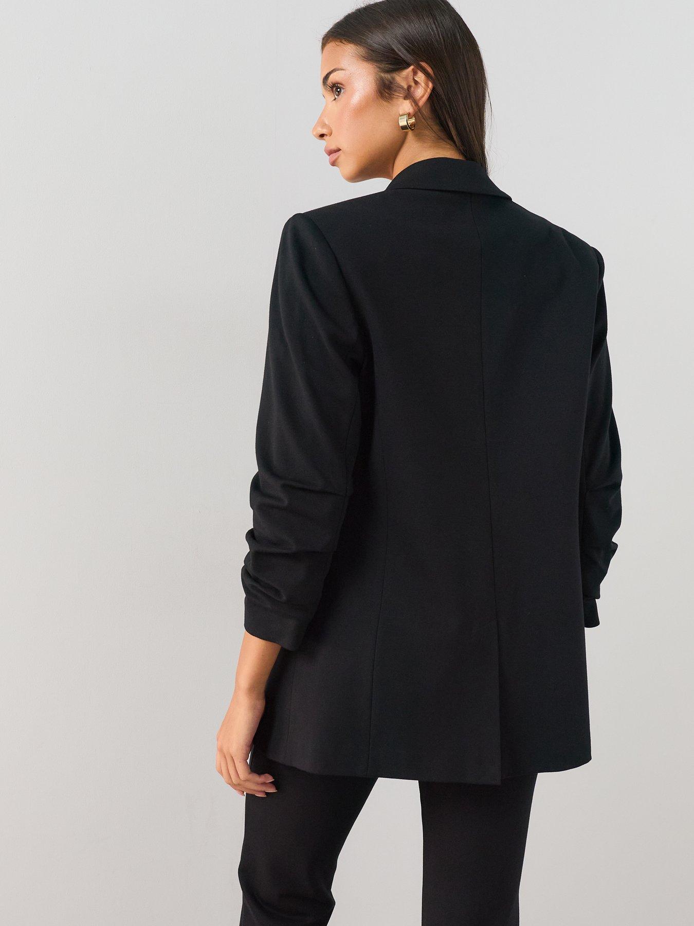 Image 2 of 7 of The Very Collection Ultimate Ruched Sleeve Blazer - Black